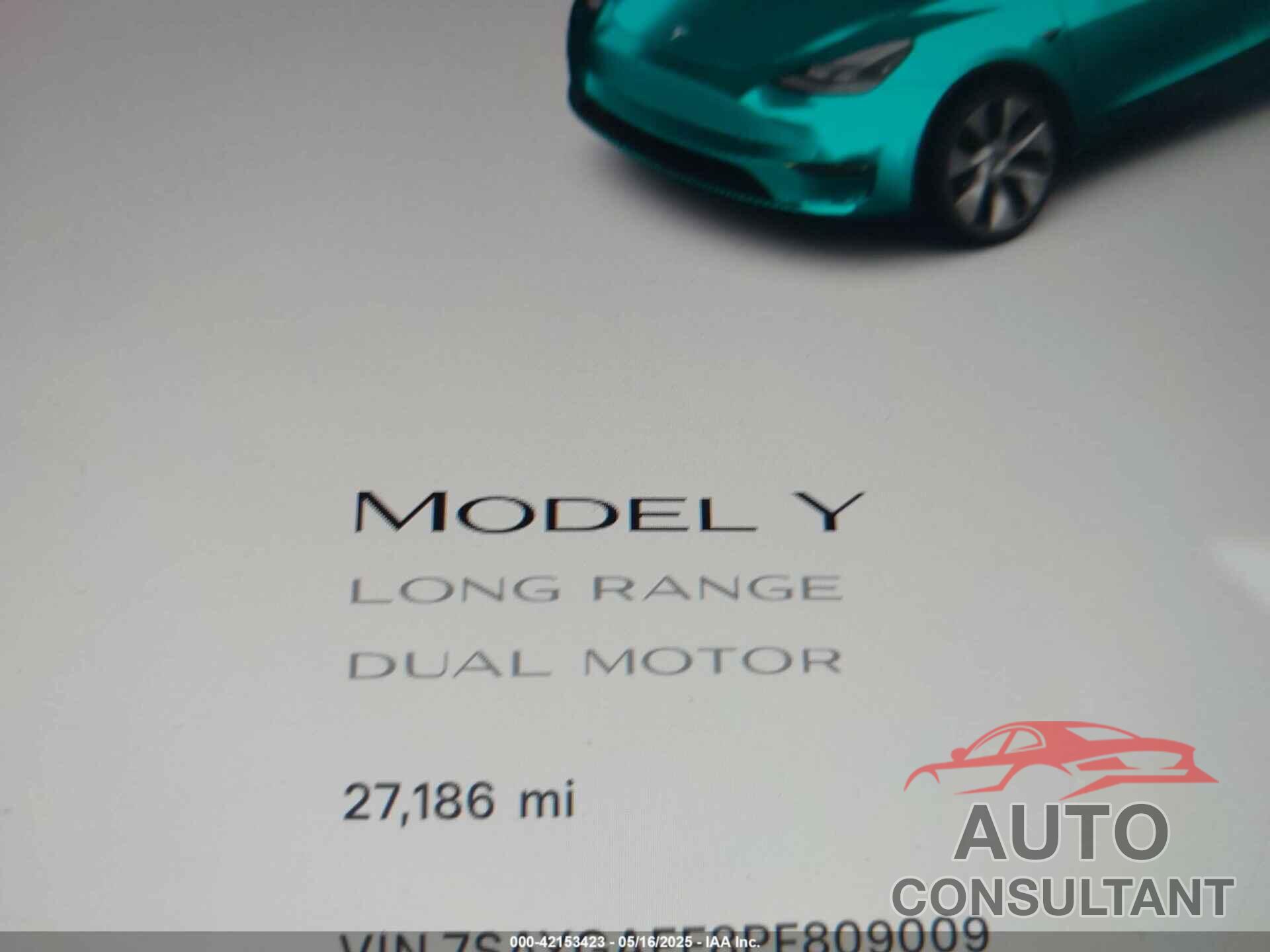 TESLA MODEL Y 2023 - 7SAYGAEE8PF809009