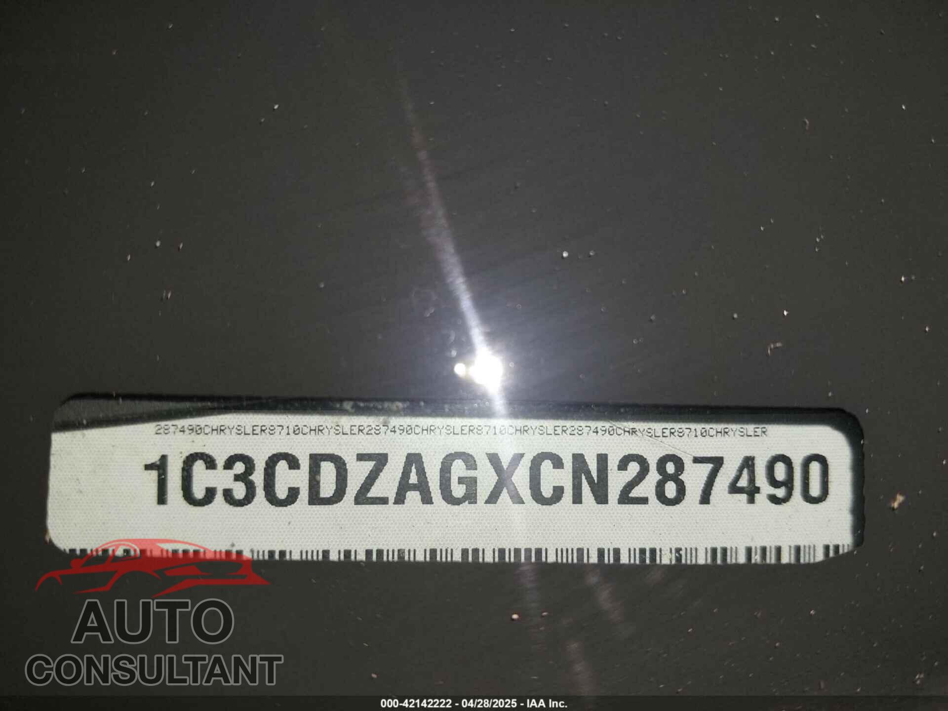 DODGE AVENGER 2012 - 1C3CDZAGXCN287490