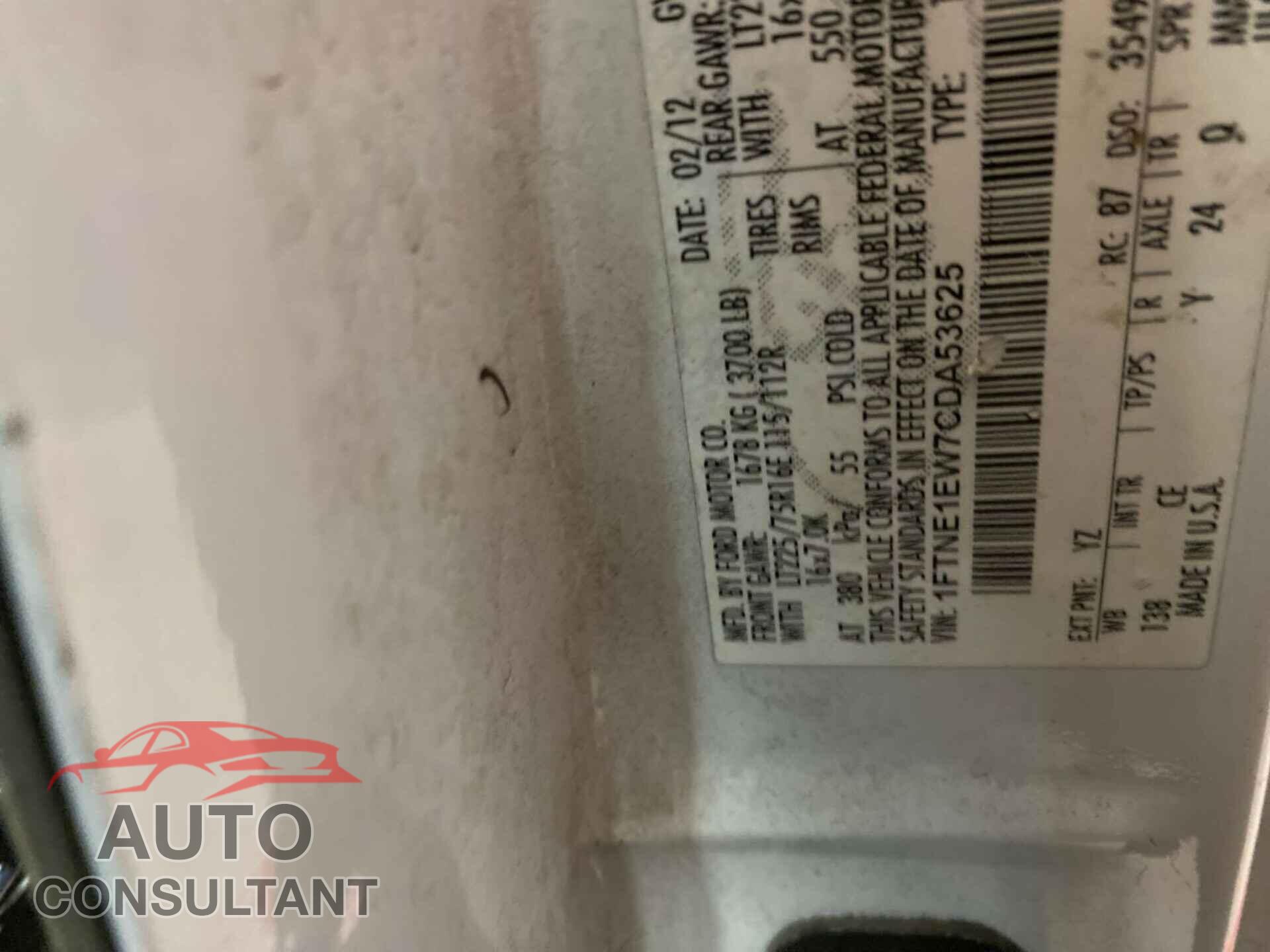 FORD E-150 2012 - 1FTNE1EW7CDA53625