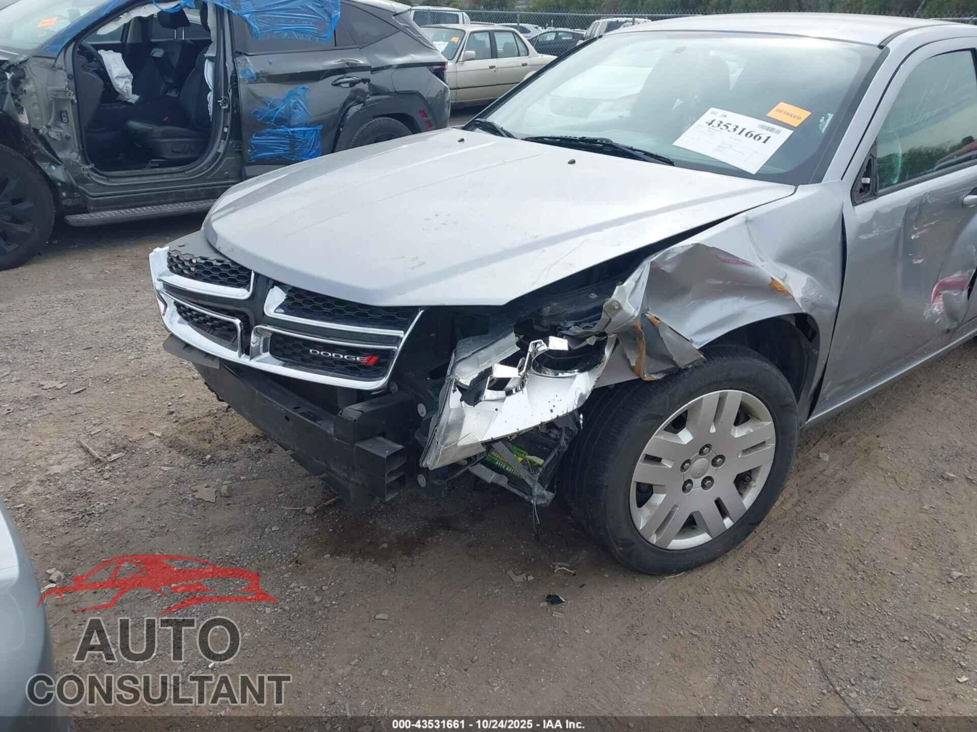 DODGE AVENGER 2013 - 1C3CDZAB9DN755960