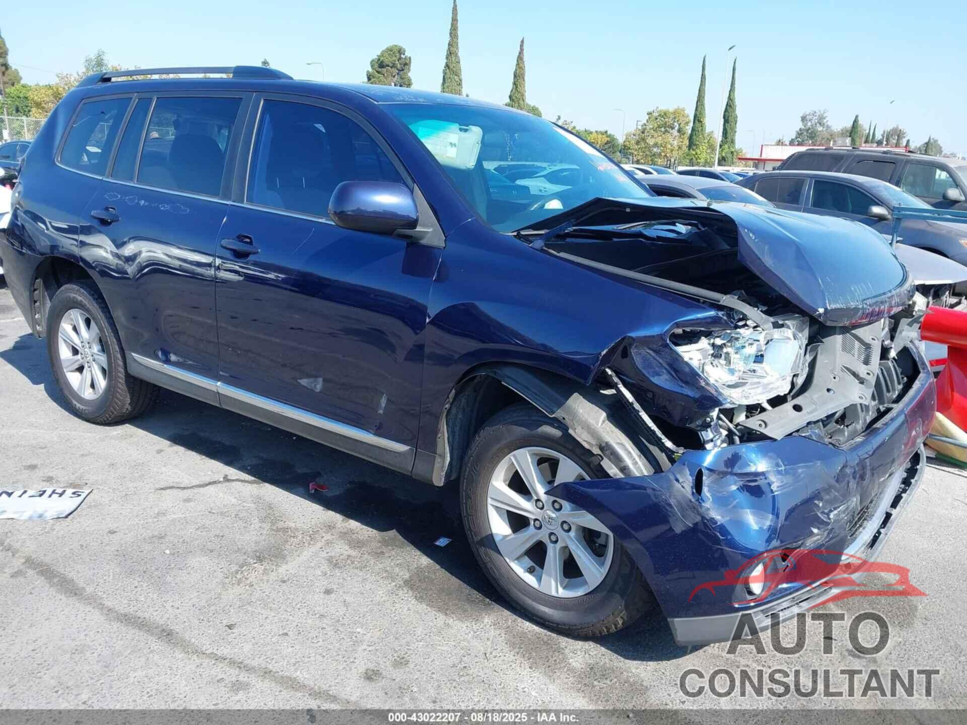 TOYOTA HIGHLANDER 2013 - 5TDZA3EH4DS033879