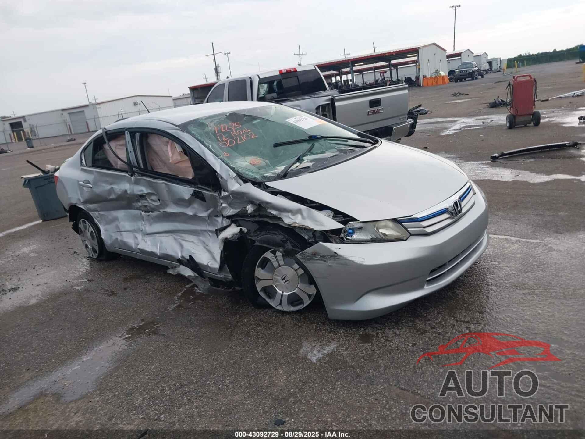 HONDA CIVIC HYBRID 2012 - JHMFB4F20CS002102