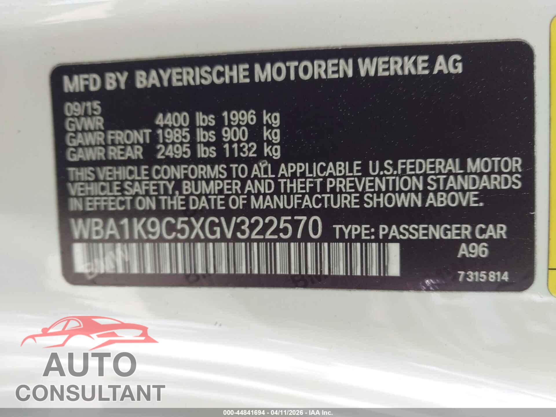 BMW 228I 2016 - WBA1K9C5XGV322570