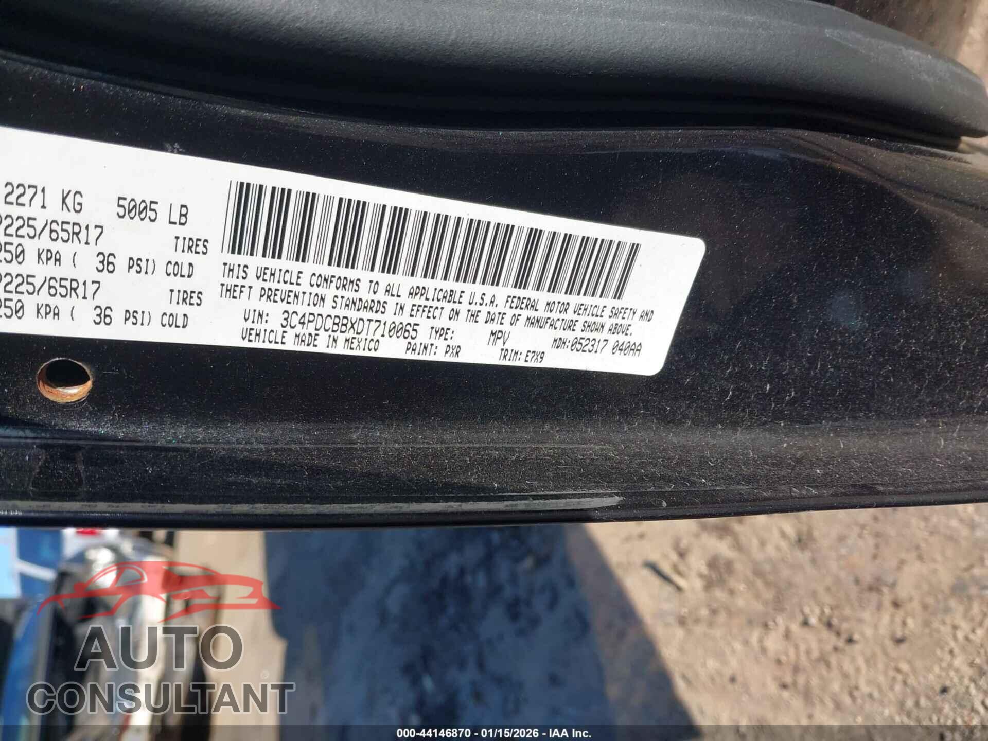 DODGE JOURNEY 2013 - 3C4PDCBBXDT710065