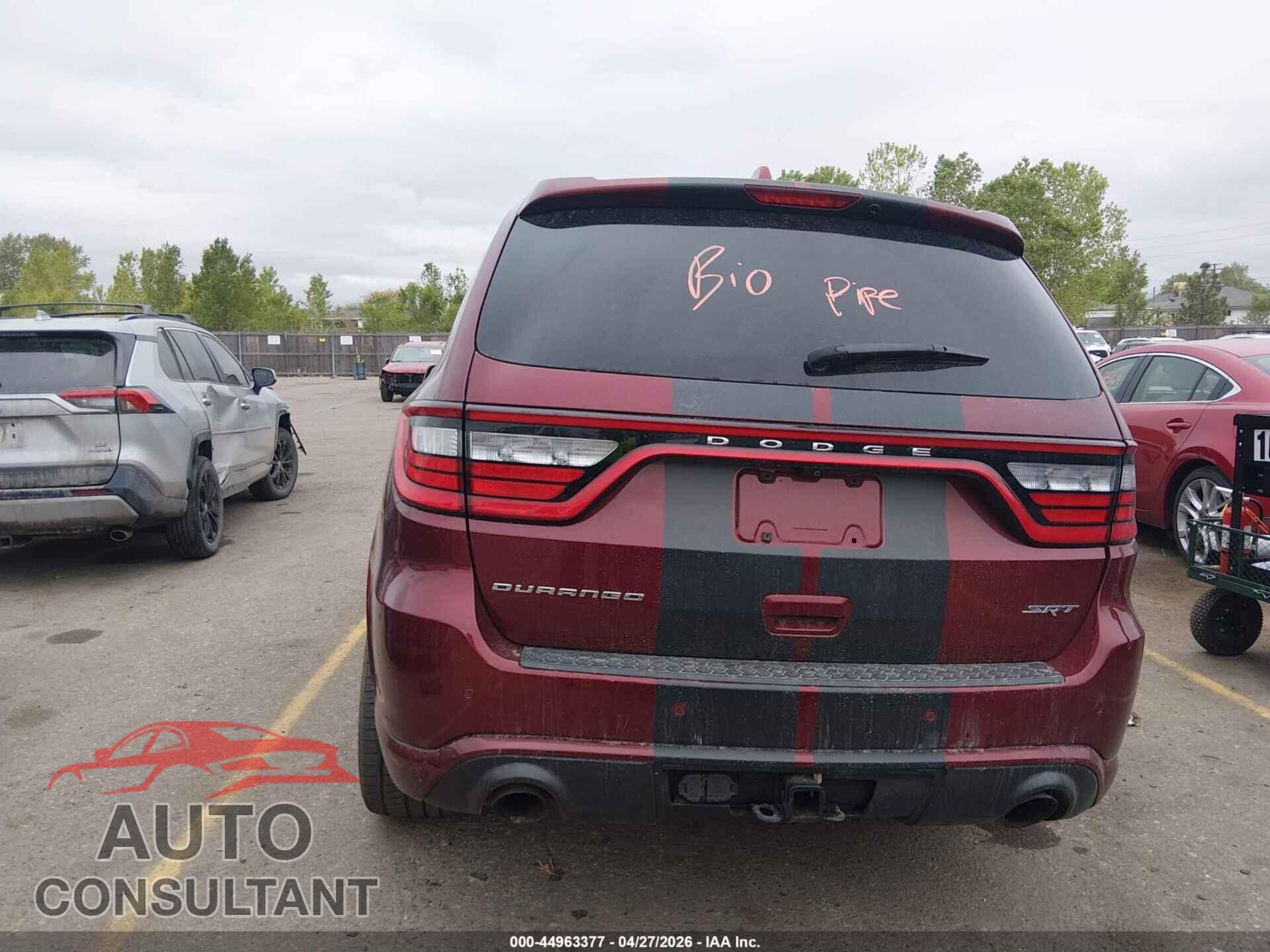 DODGE DURANGO 2019 - 1C4SDJGJ4KC598497