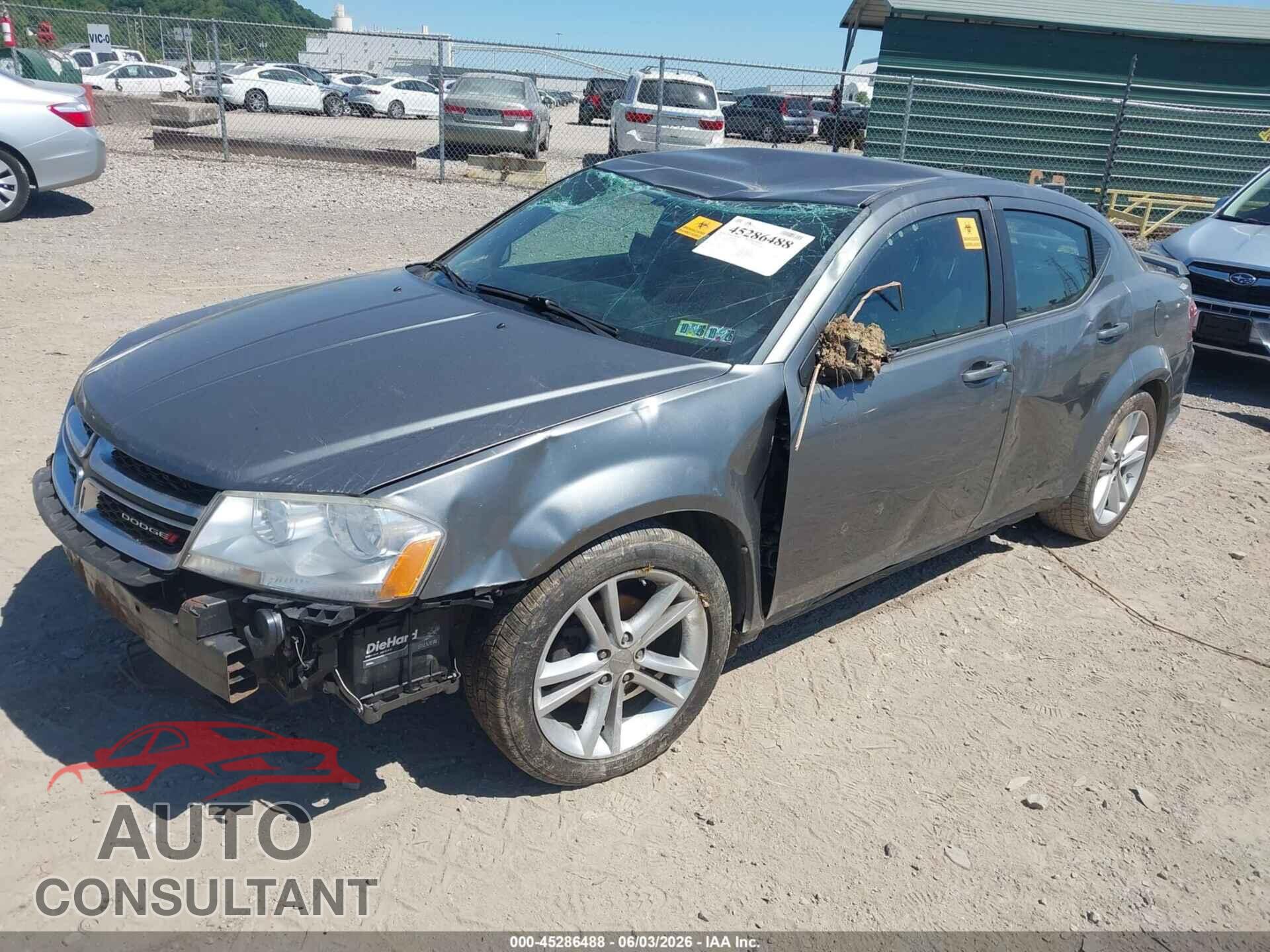DODGE AVENGER 2012 - 1C3CDZCBXCN200043