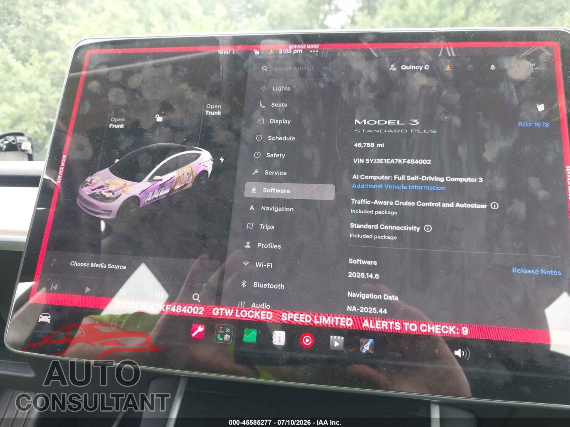 TESLA MODEL 3 2019 - 5YJ3E1EA7KF484002