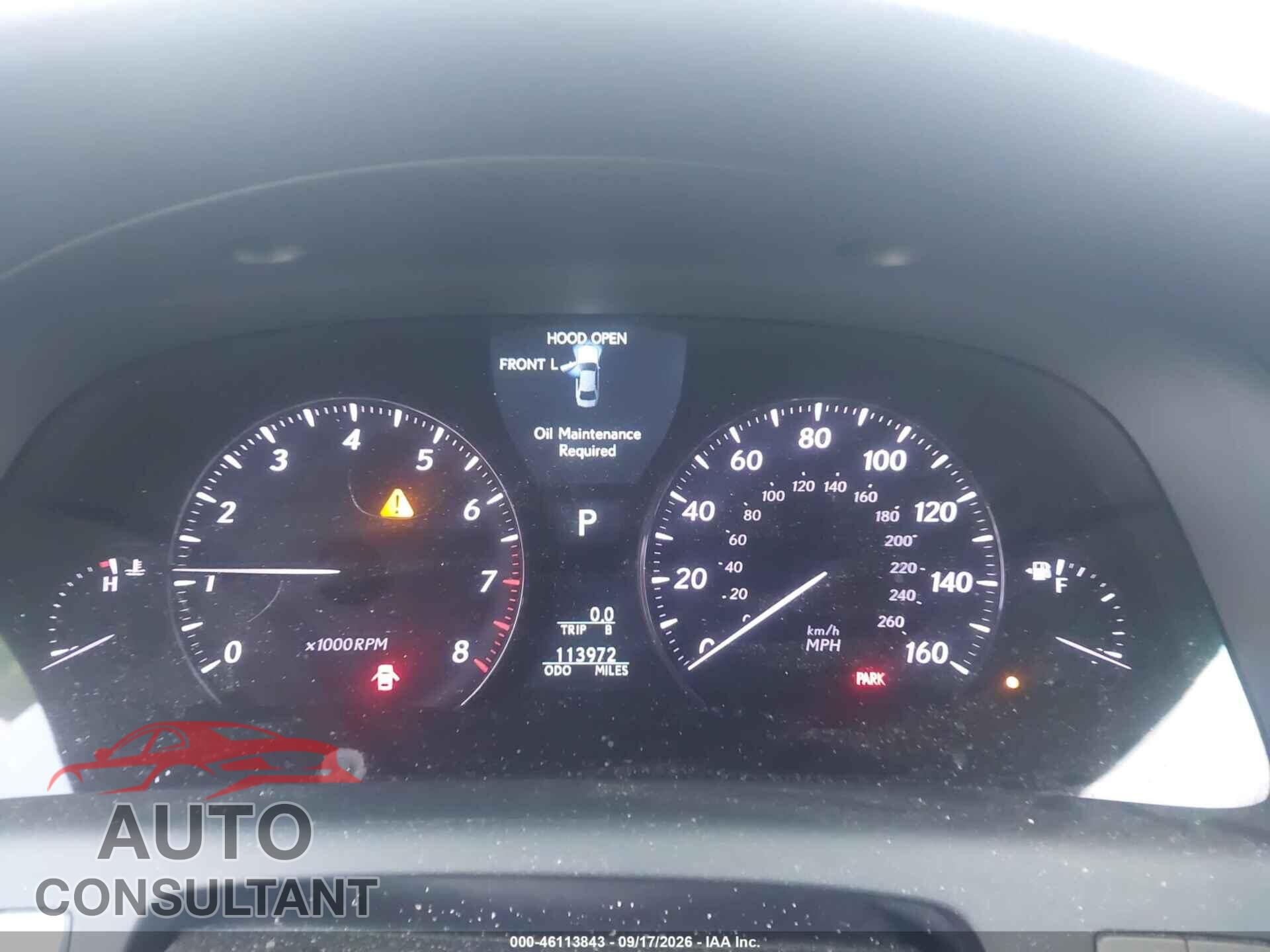 LEXUS LS 460 2011 - JTHCL5EF8B5012206