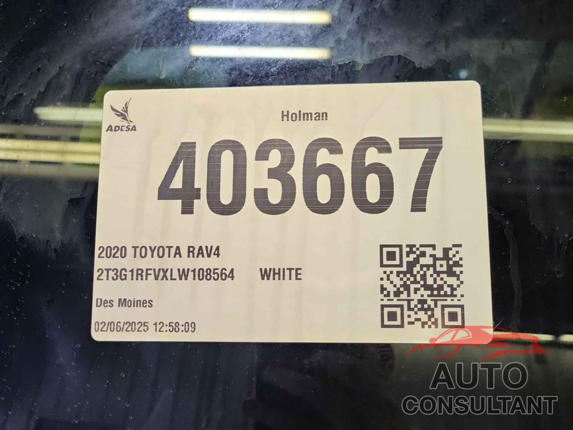 TOYOTA RAV4 2020 - 2T3G1RFVXLW108564