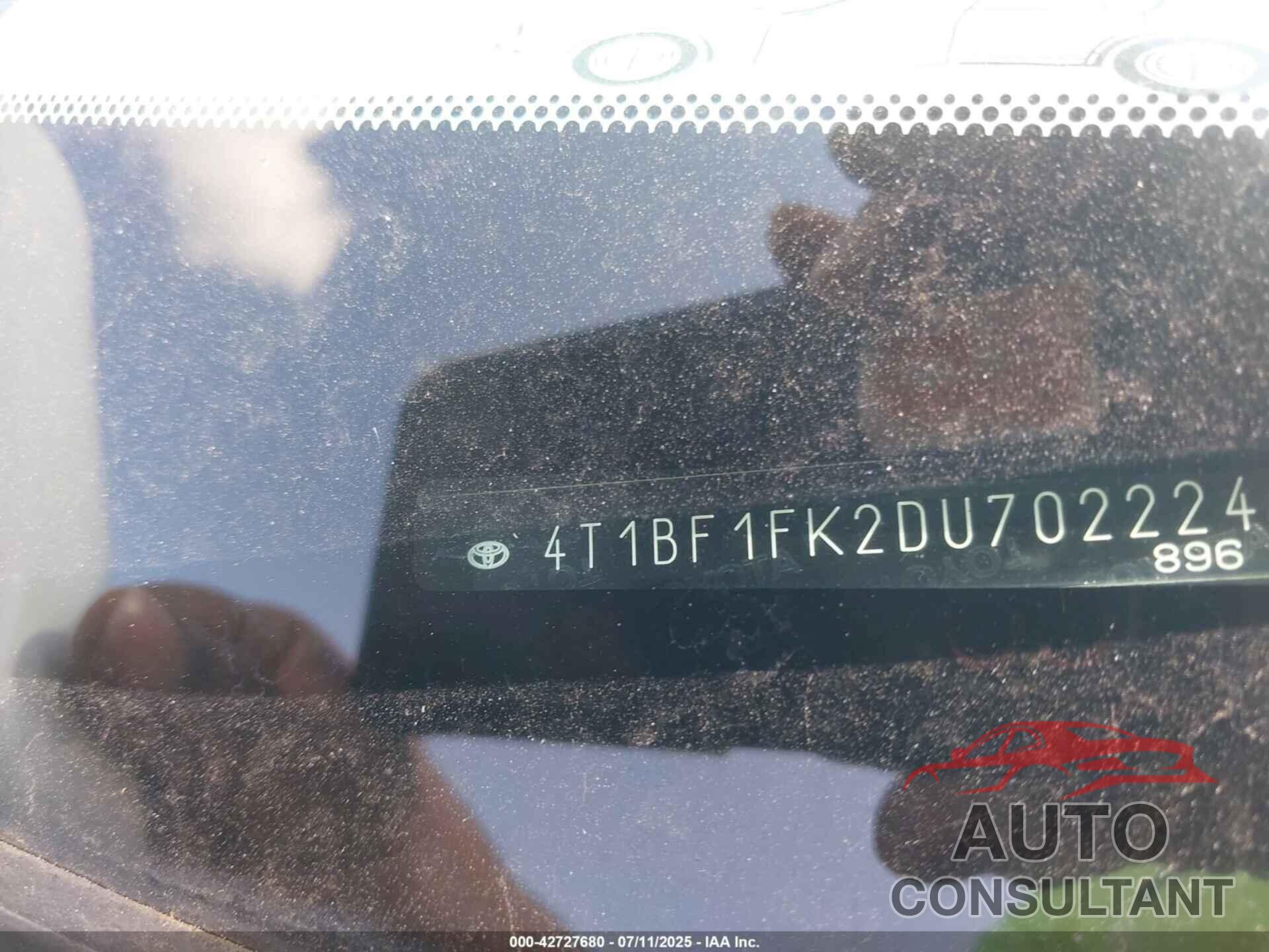 TOYOTA CAMRY 2013 - 4T1BF1FK2DU702224
