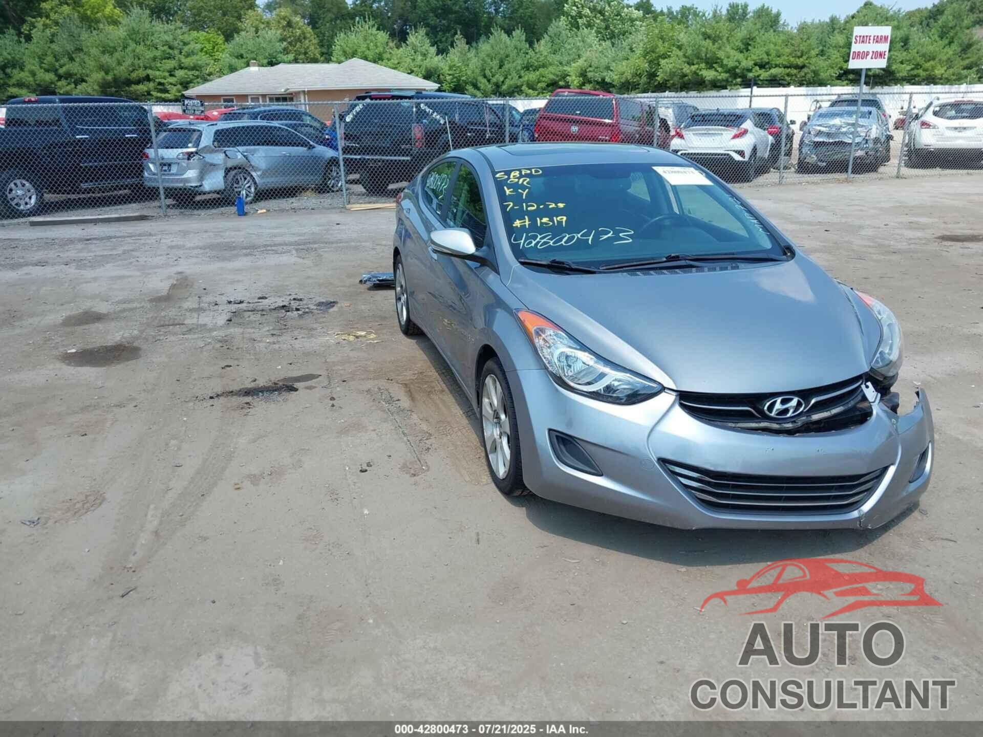 HYUNDAI ELANTRA 2012 - KMHDH4AE9CU215932