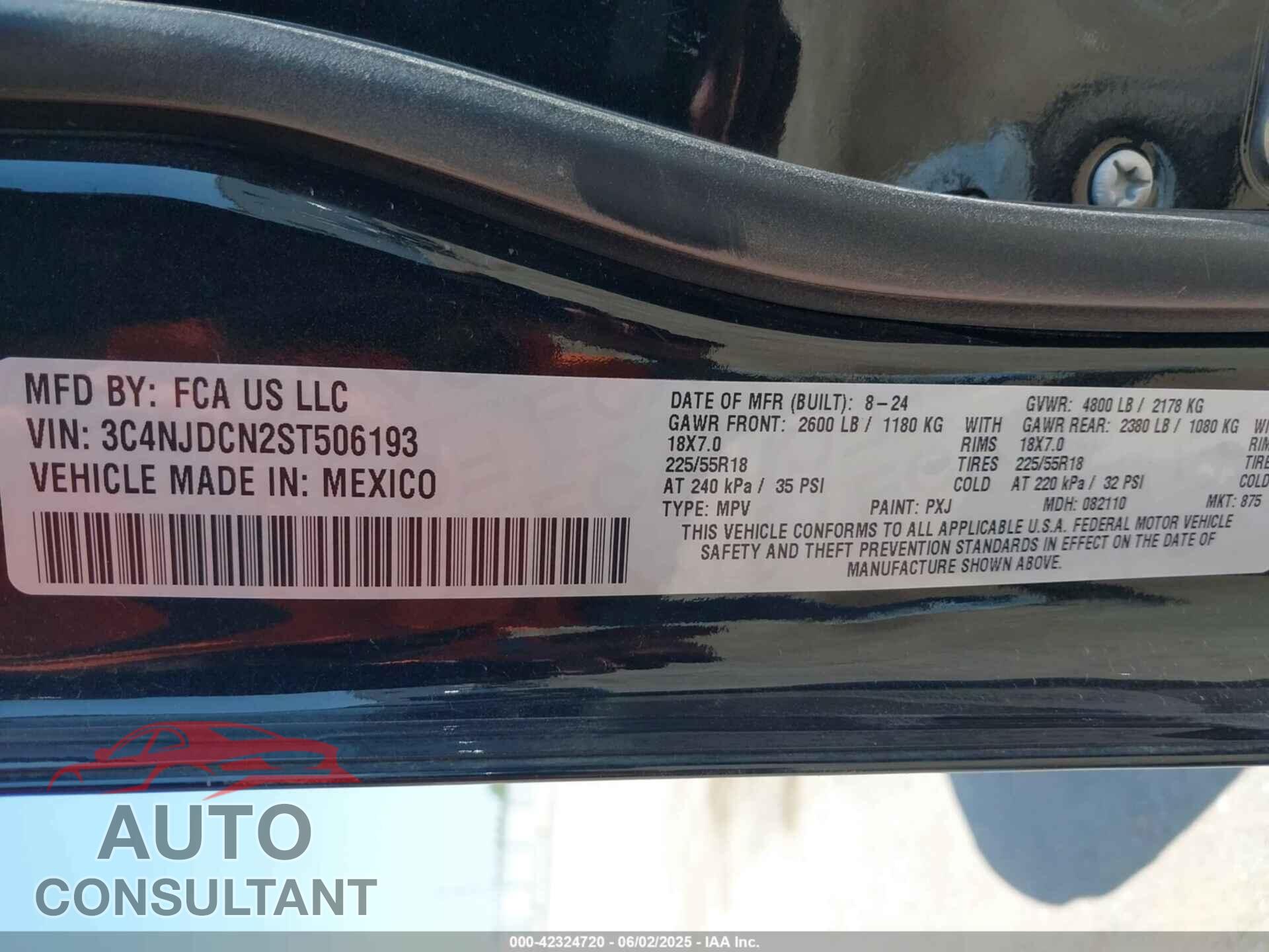 JEEP COMPASS 2025 - 3C4NJDCN2ST506193