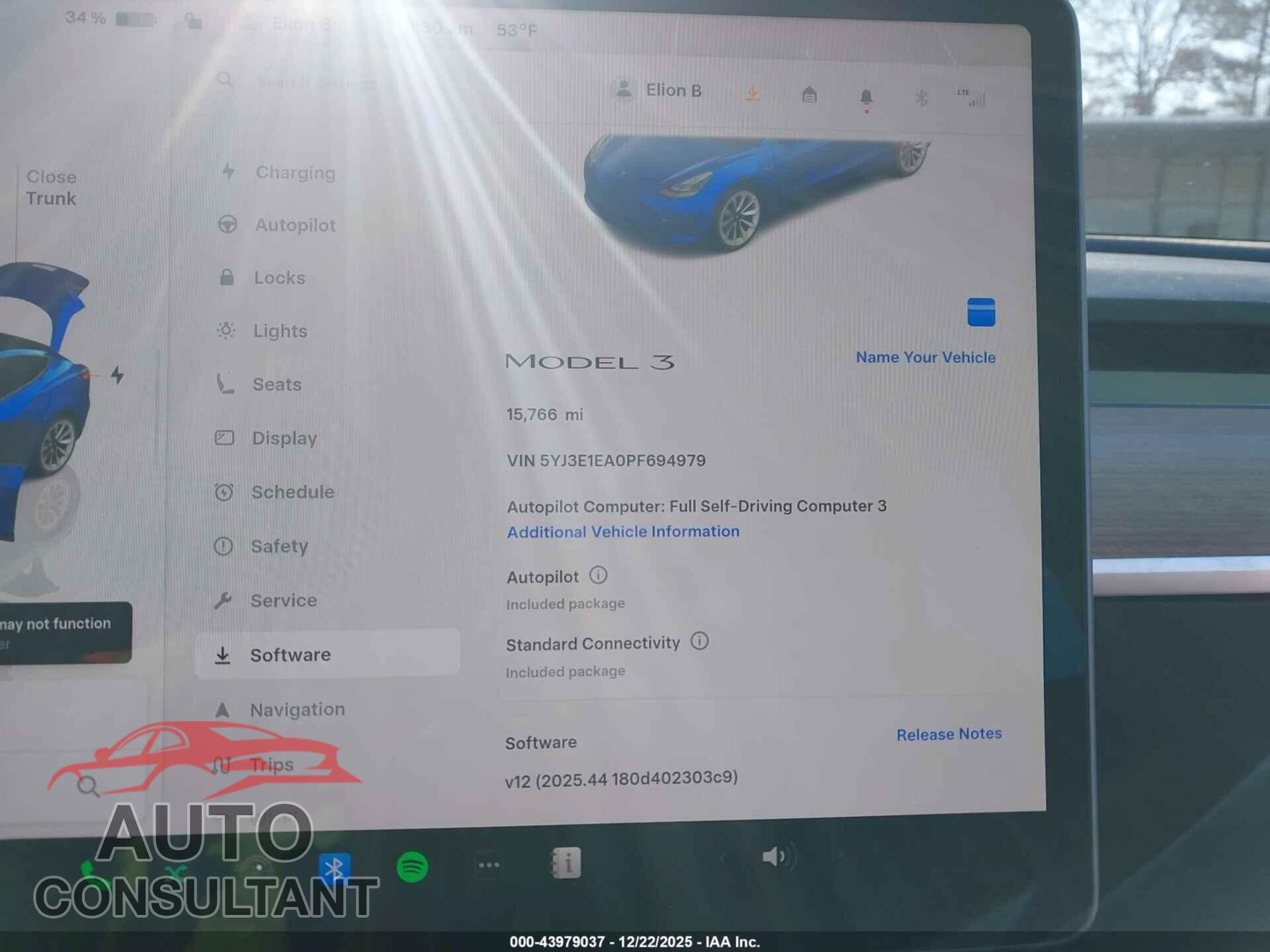 TESLA MODEL 3 2023 - 5YJ3E1EA0PF694979