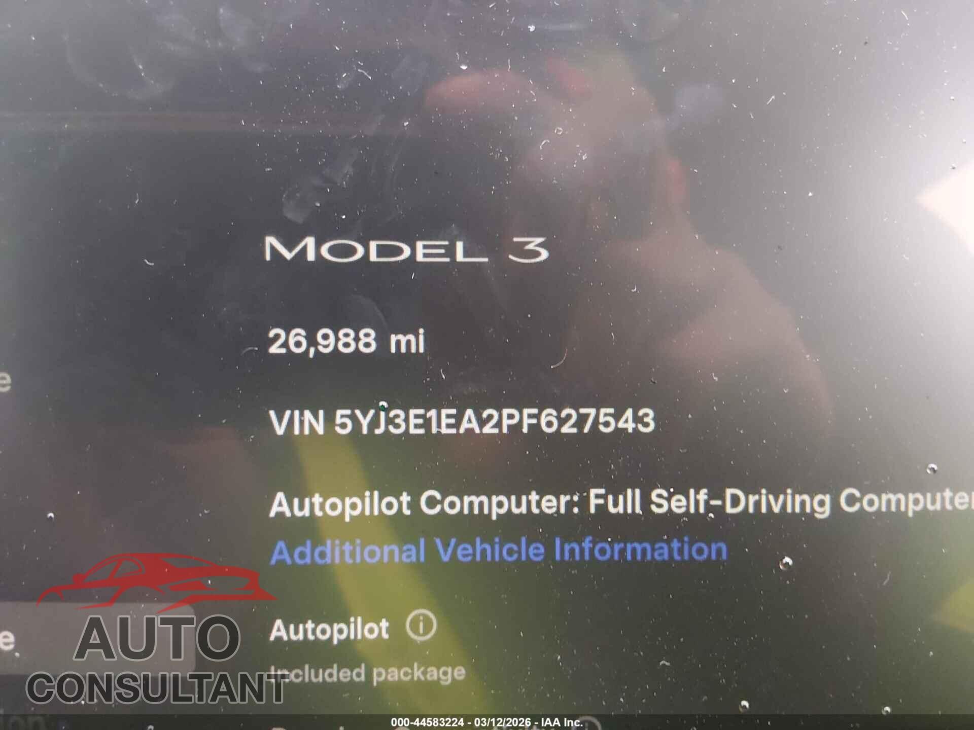 TESLA MODEL 3 2023 - 5YJ3E1EA2PF627543