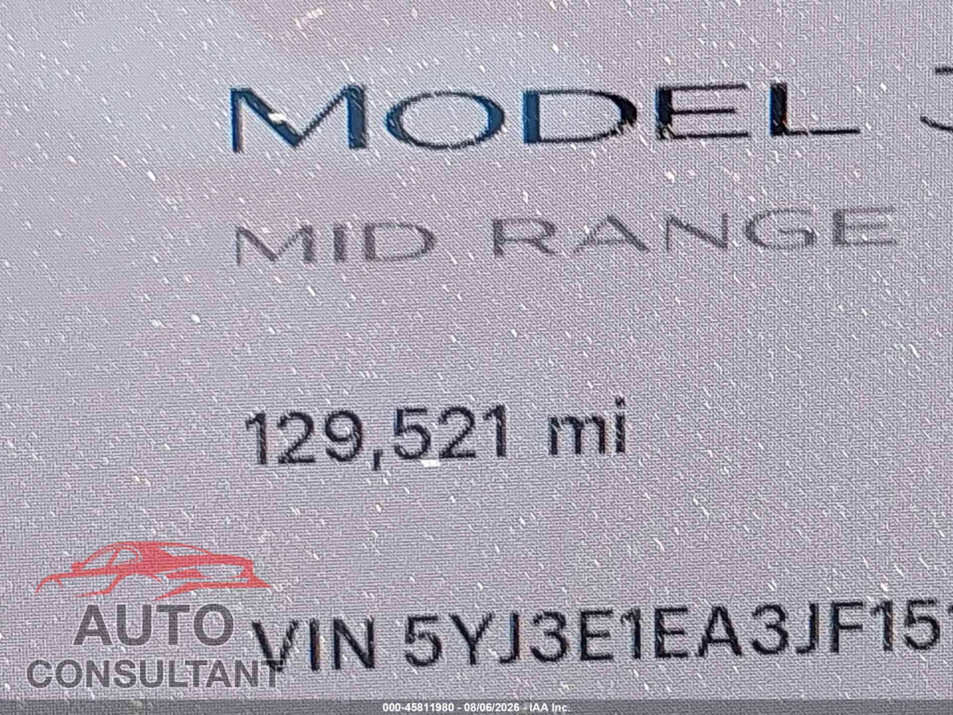 TESLA MODEL 3 2018 - 5YJ3E1EA3JF151682