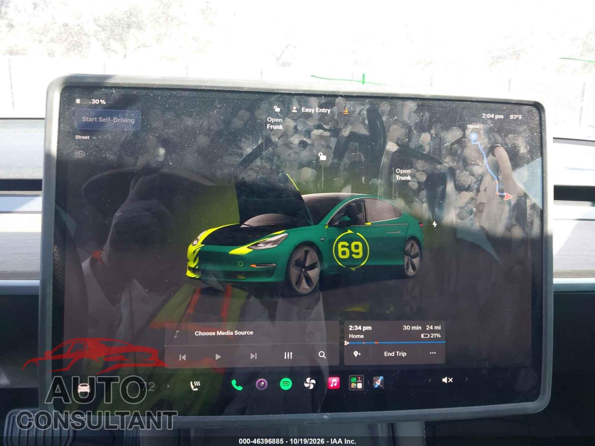 TESLA MODEL 3 2022 - 5YJ3E1EBXNF323432