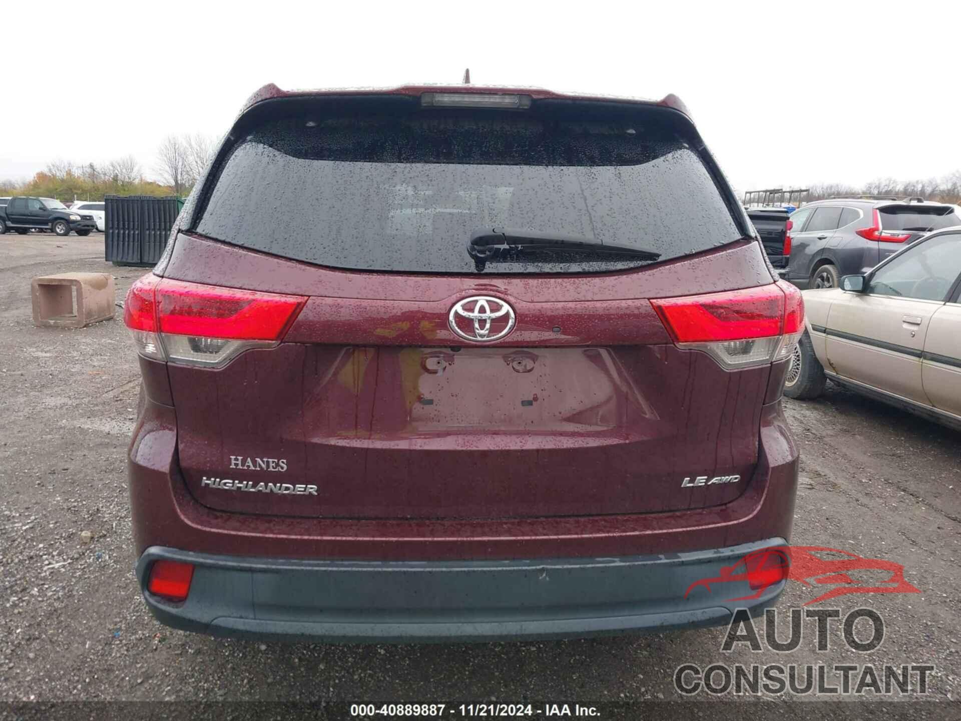 TOYOTA HIGHLANDER 2019 - 5TDBZRFH7KS724686