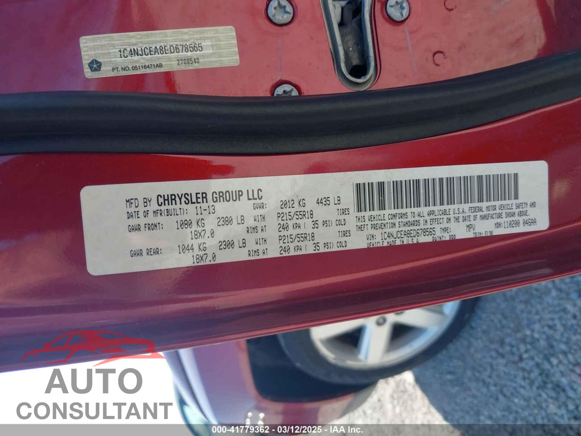 JEEP COMPASS 2014 - 1C4NJCEA8ED678565