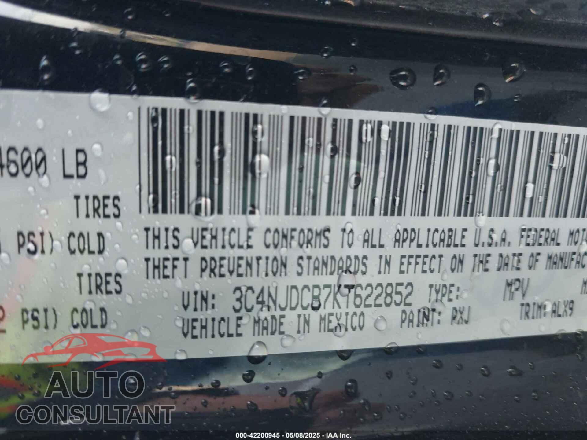 JEEP COMPASS 2019 - 3C4NJDCB7KT622852