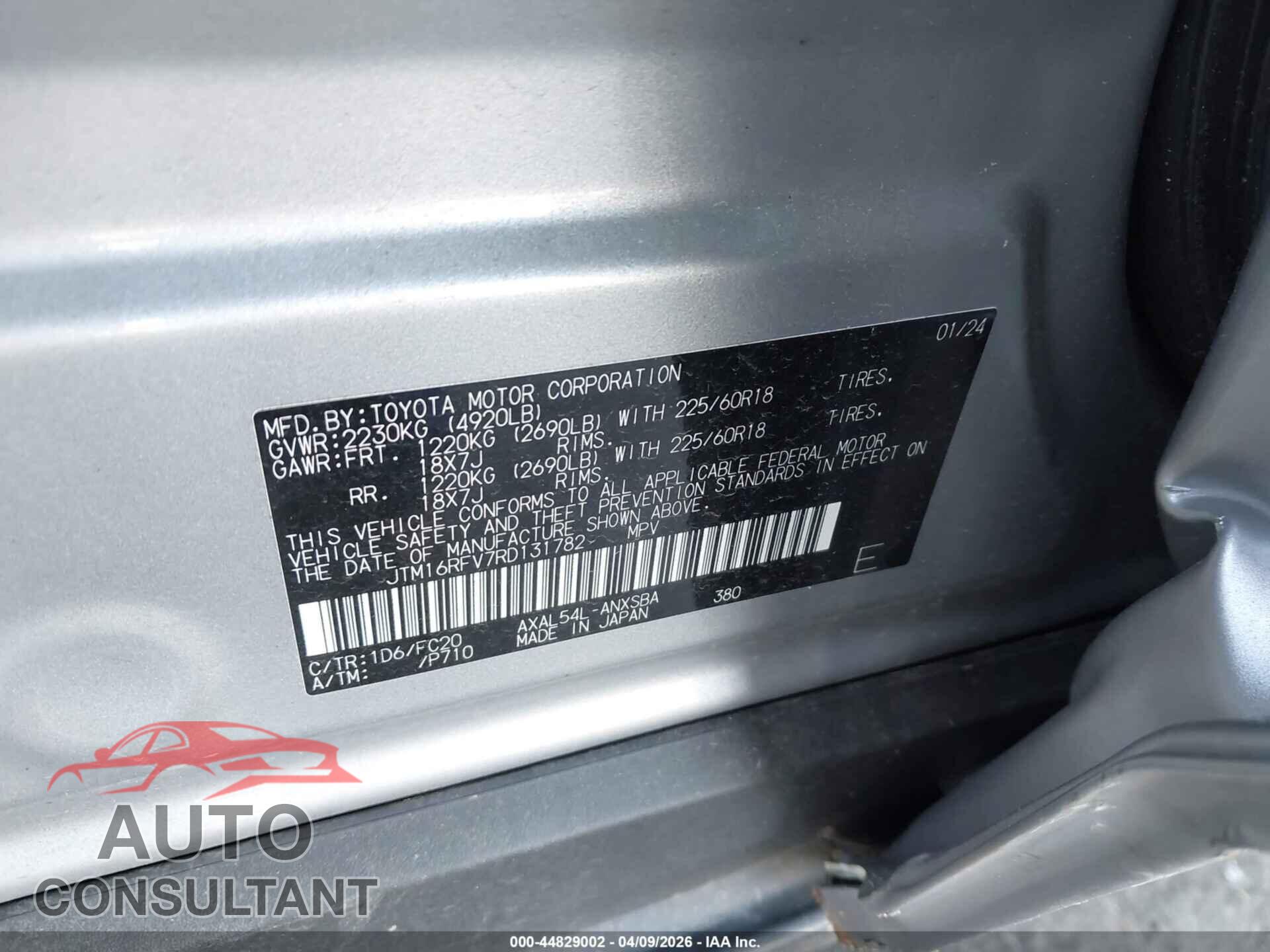 TOYOTA RAV4 HYBRID 2024 - JTM16RFV7RD131782