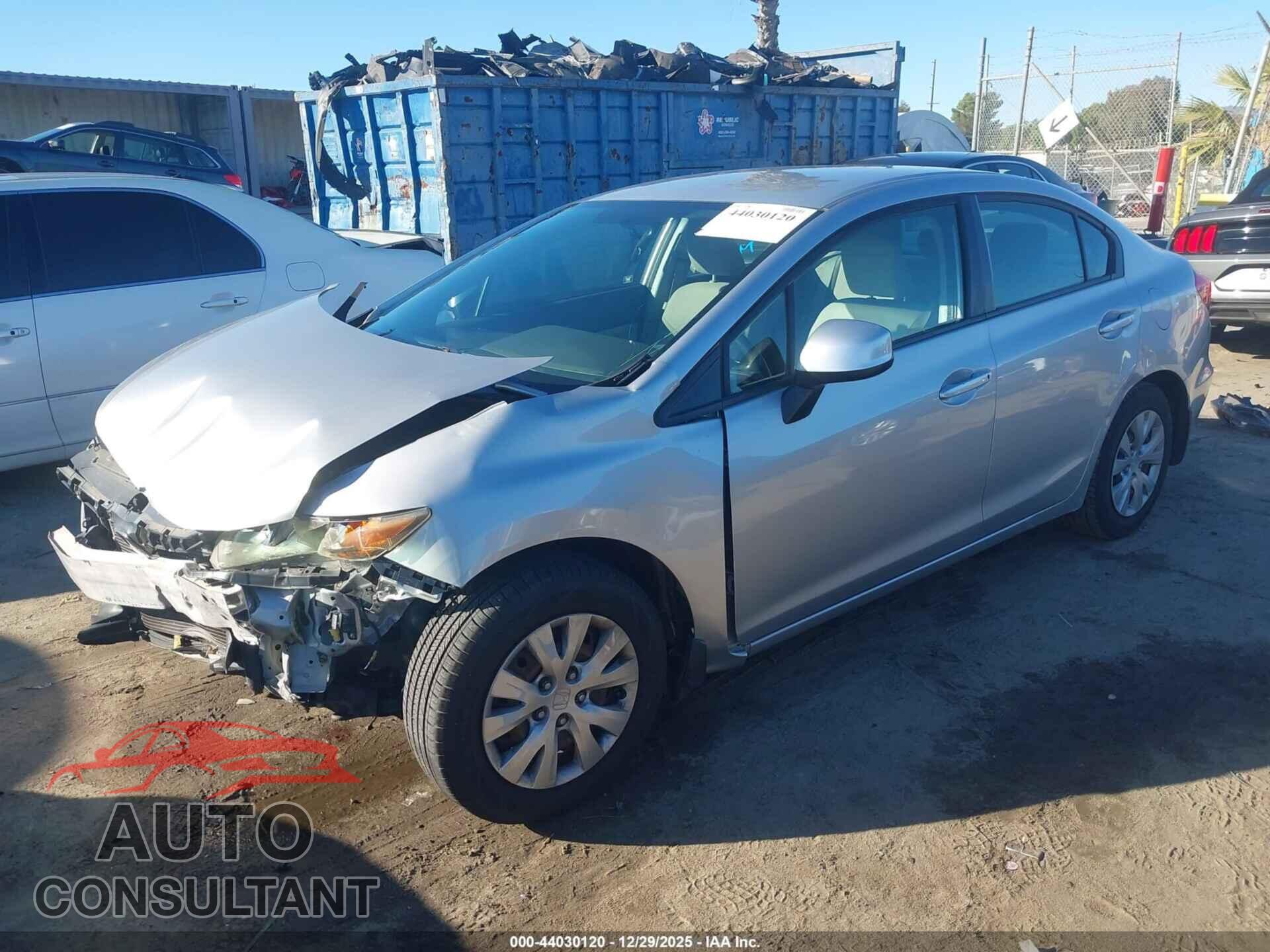 HONDA CIVIC 2012 - 19XFB2F56CE382761