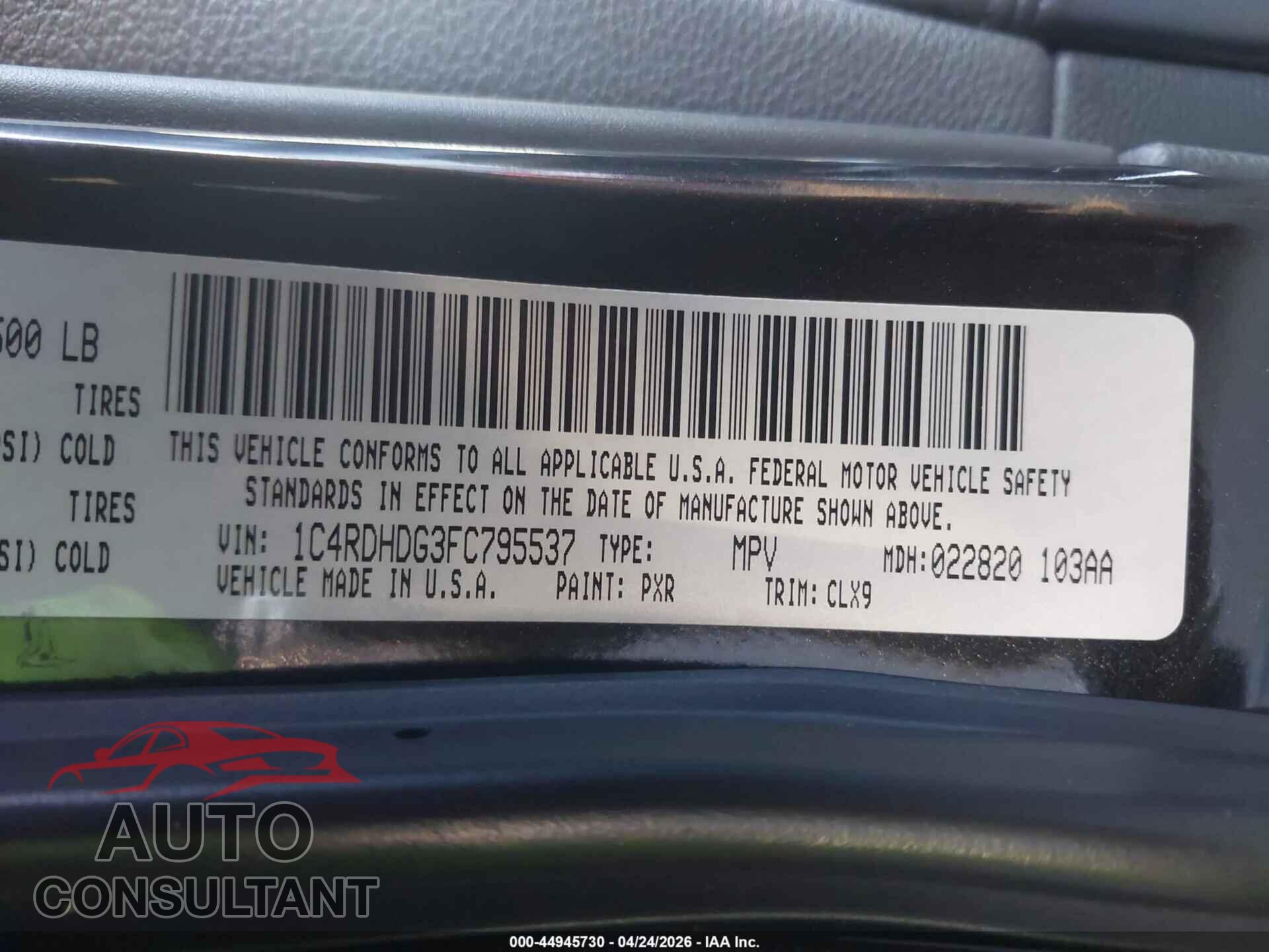DODGE DURANGO 2015 - 1C4RDHDG3FC795537