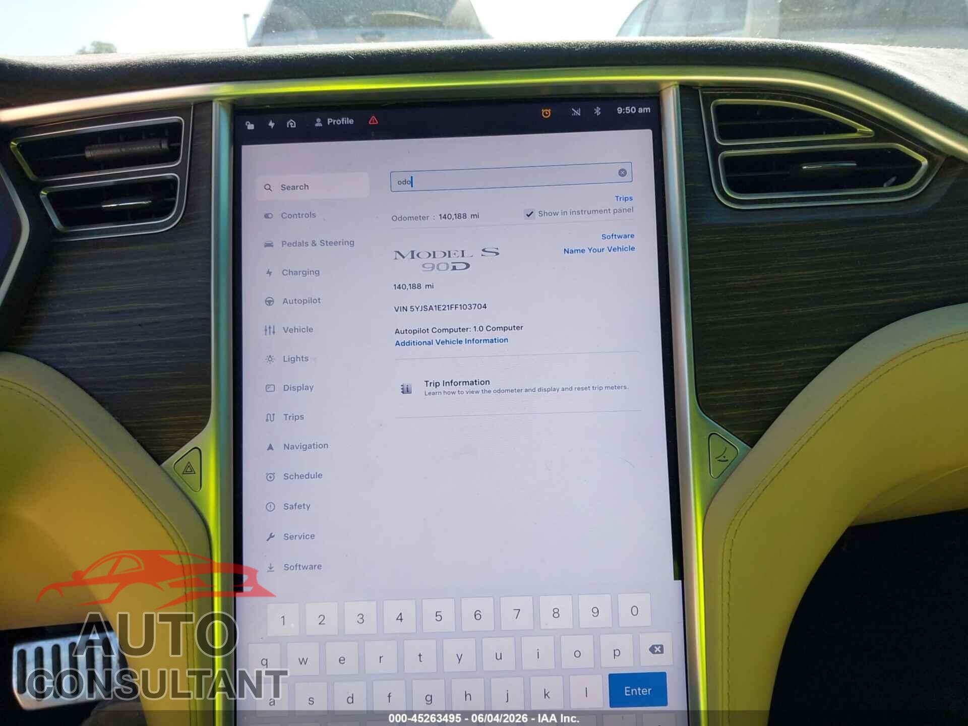 TESLA MODEL S 2015 - 5YJSA1E21FF103704