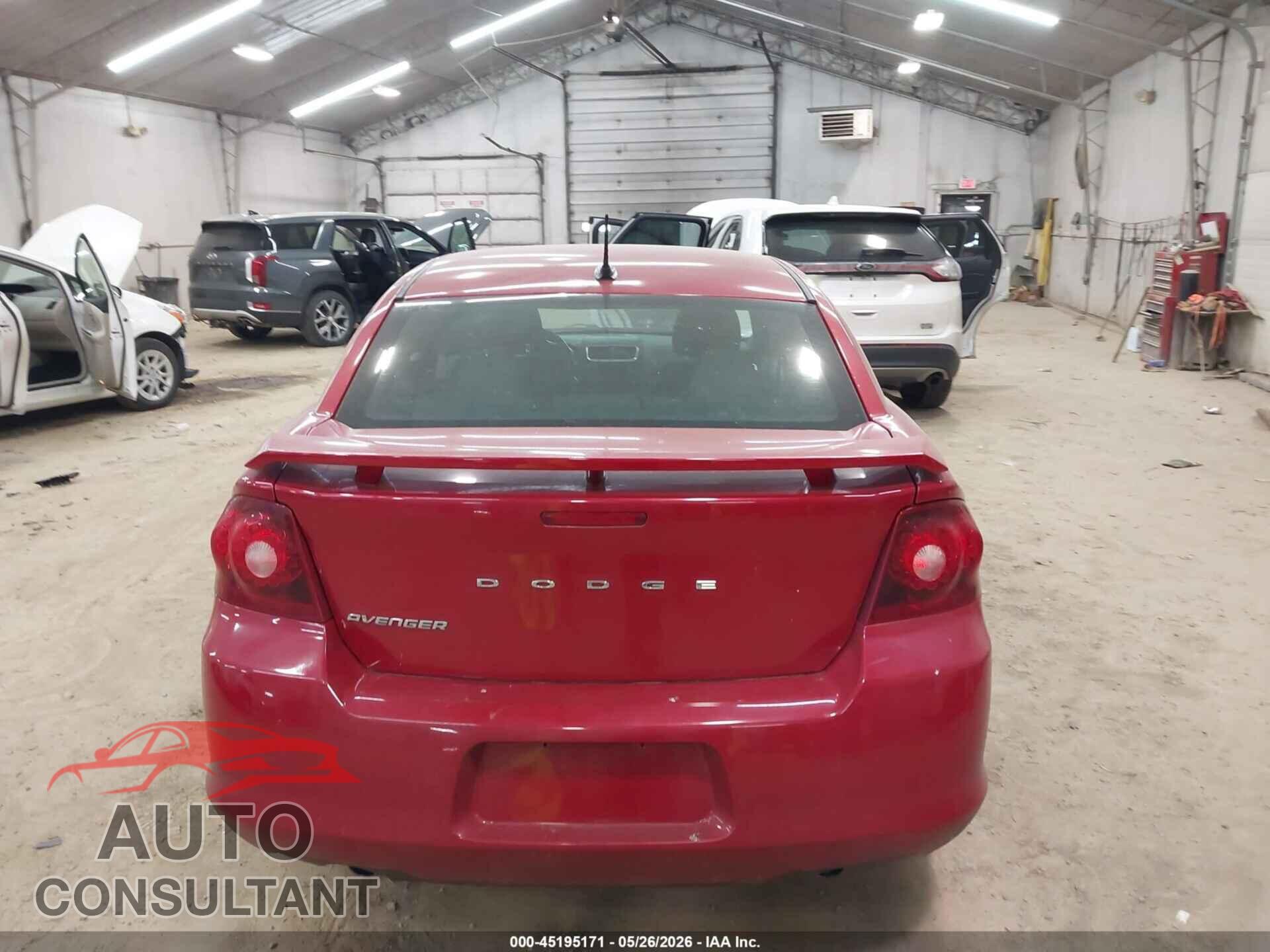 DODGE AVENGER 2012 - 1C3CDZEG6CN142425