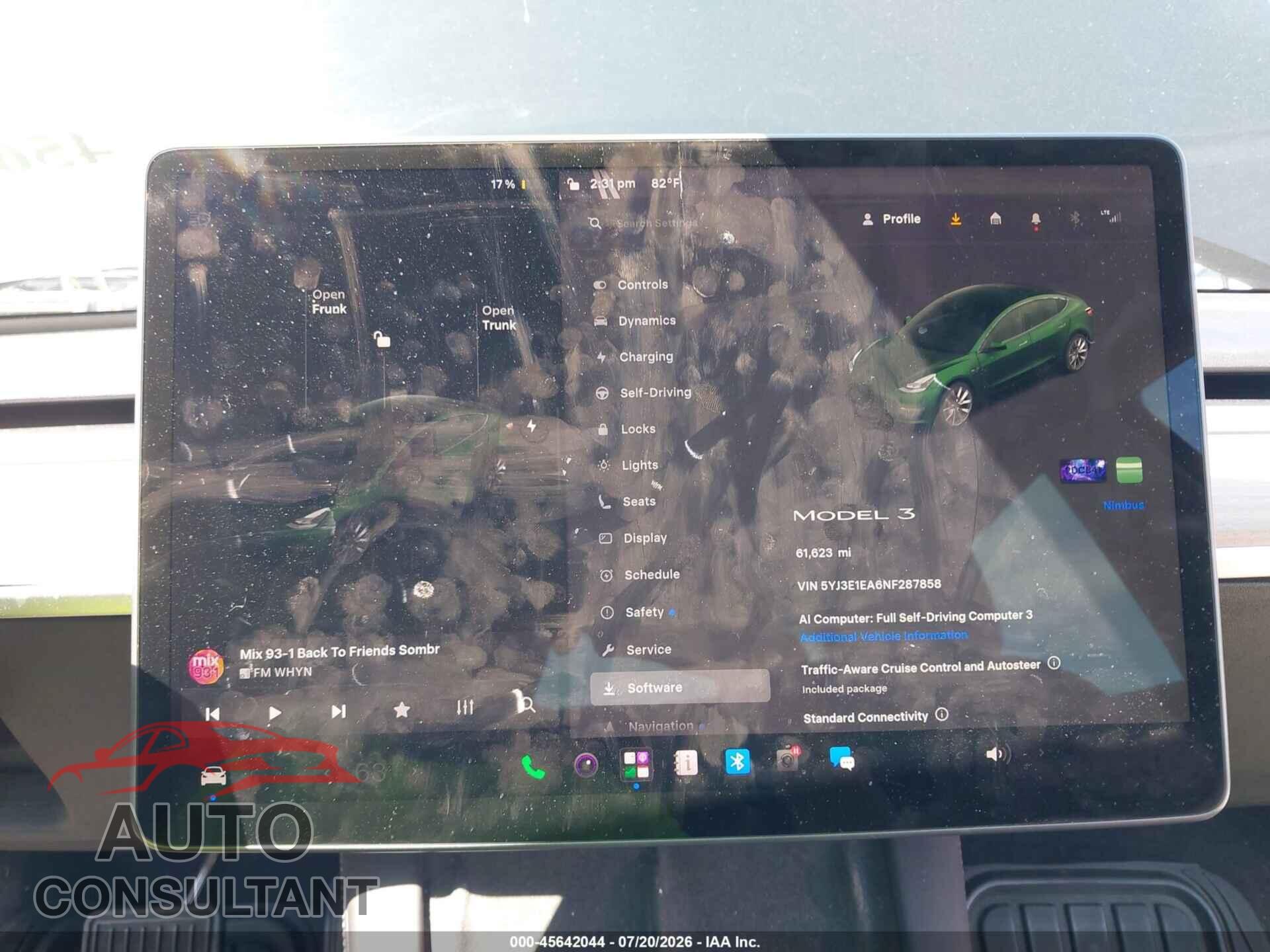 TESLA MODEL 3 2022 - 5YJ3E1EA6NF287858
