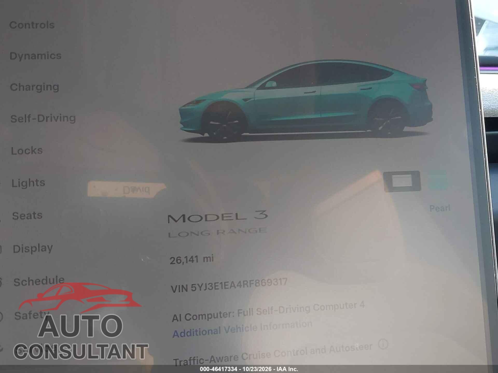 TESLA MODEL 3 2024 - 5YJ3E1EA4RF869317