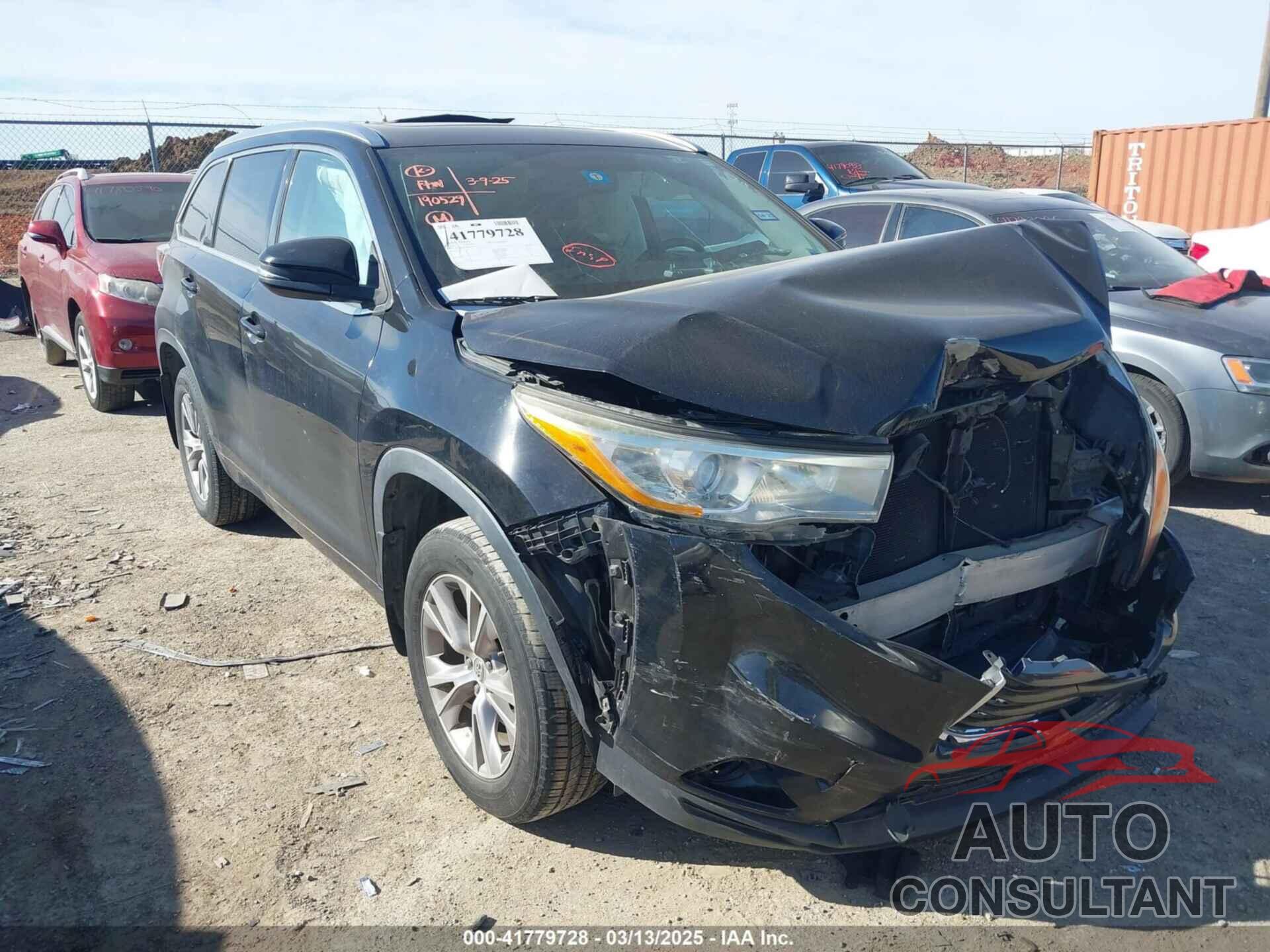 TOYOTA HIGHLANDER 2014 - 5TDJKRFH9ES039366