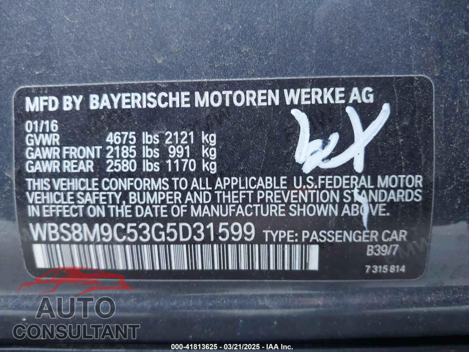 BMW M3 2016 - WBS8M9C53G5D31599