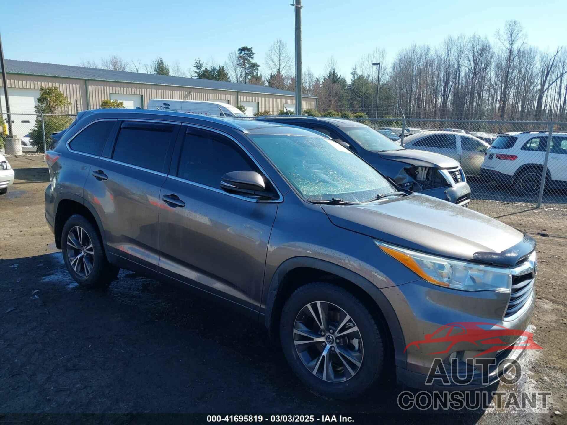 TOYOTA HIGHLANDER 2016 - 5TDJKRFHXGS506278