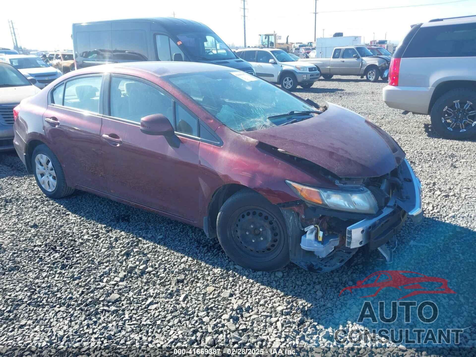 HONDA CIVIC 2012 - 19XFB2F54CE355767
