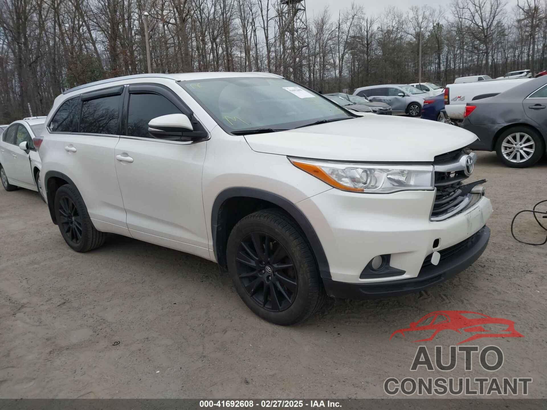 TOYOTA HIGHLANDER 2016 - 5TDJKRFH1GS302730