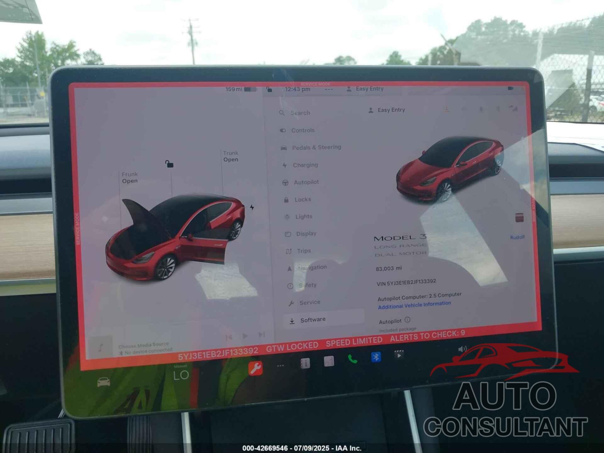 TESLA MODEL 3 2018 - 5YJ3E1EB2JF133392