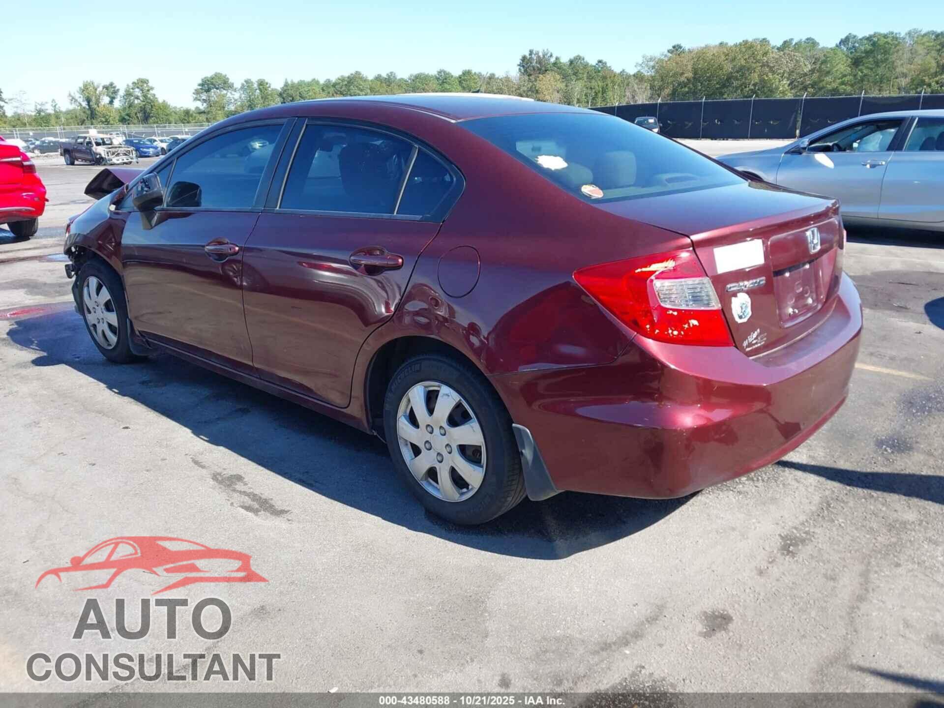 HONDA CIVIC 2012 - 19XFB2F56CE095632