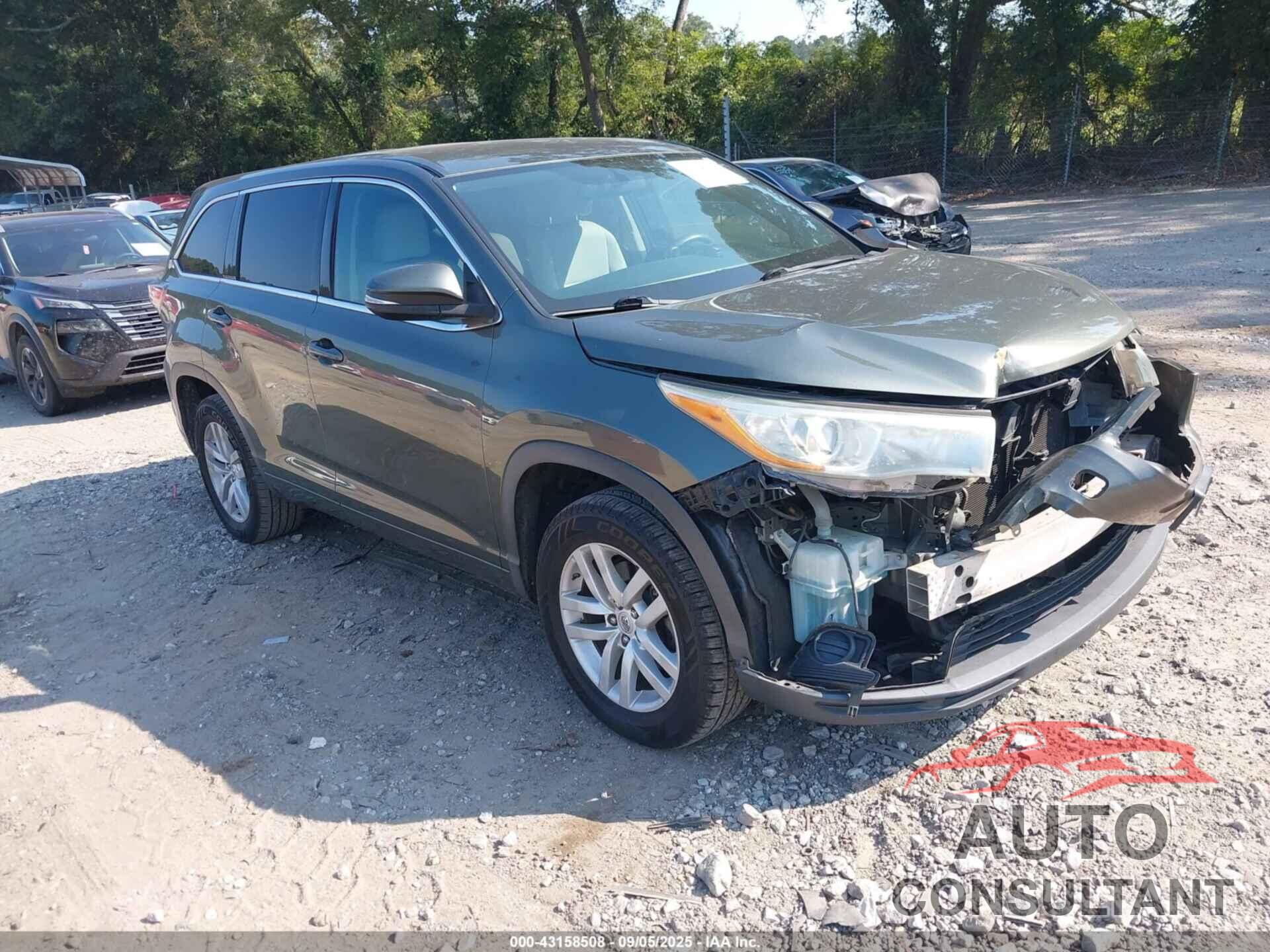 TOYOTA HIGHLANDER 2015 - 5TDZKRFHXFS070565
