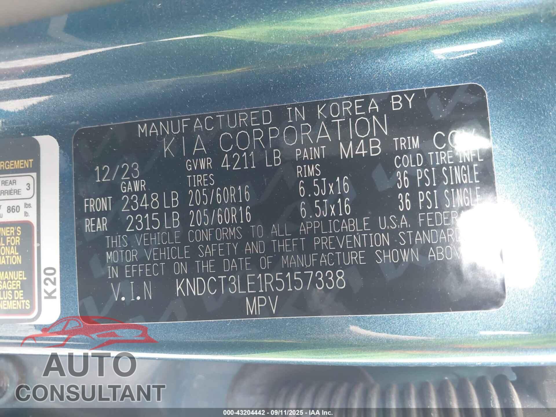 KIA NIRO 2024 - KNDCT3LE1R5157338