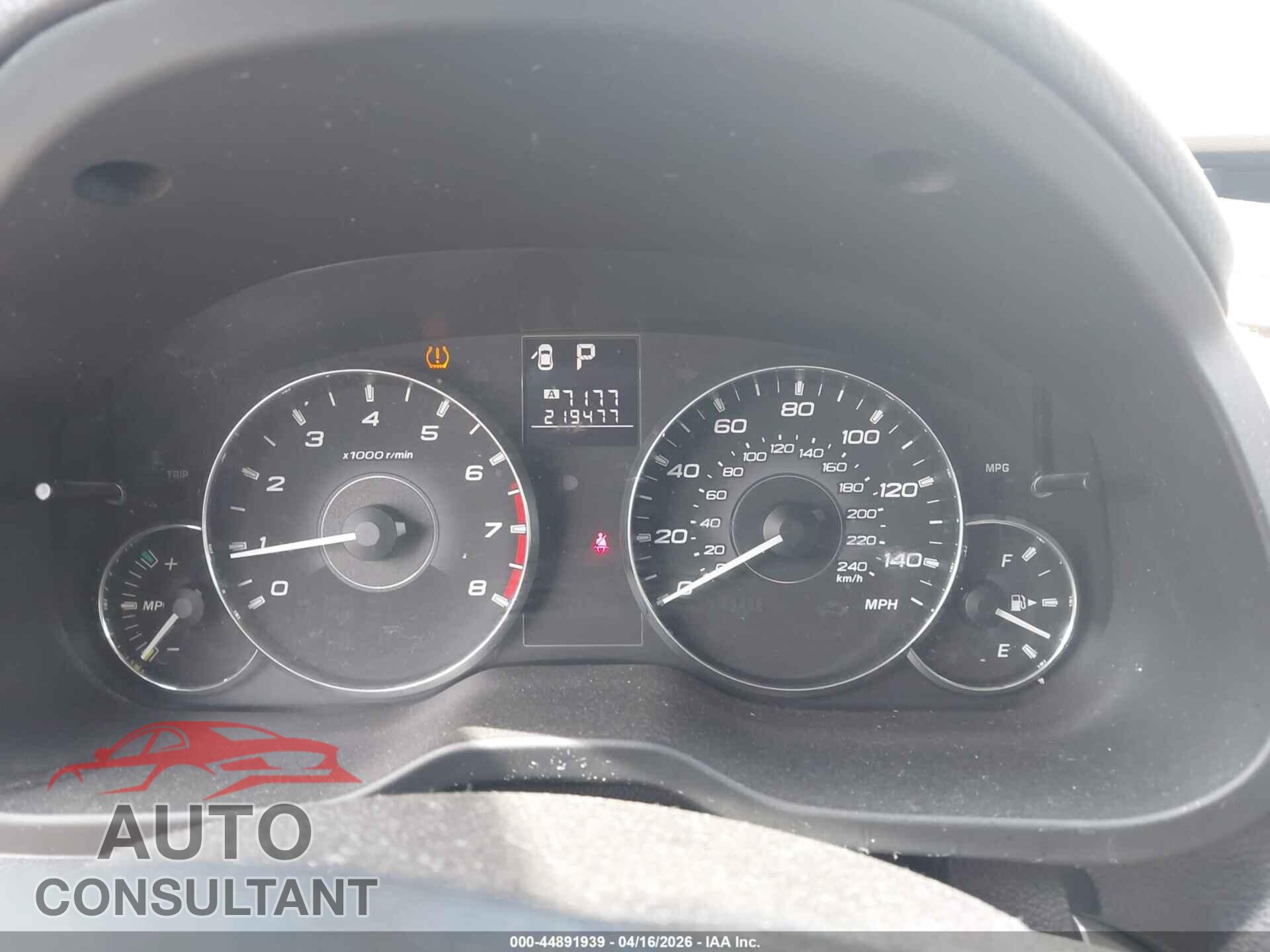 SUBARU OUTBACK 2012 - 4S4BRBGC8C3201296