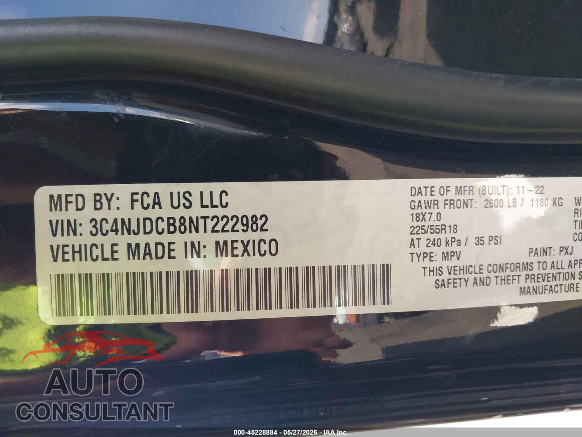 JEEP COMPASS 2022 - 3C4NJDCB8NT222982
