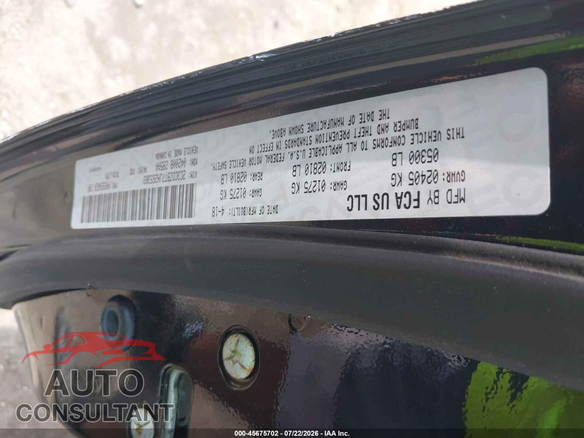 DODGE CHALLENGER 2018 - 2C3CDZBT7JH265383