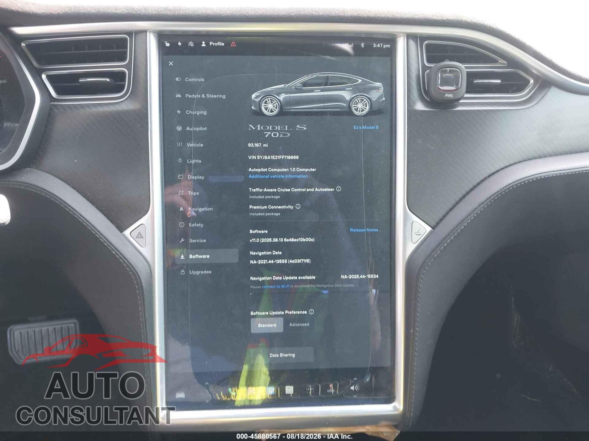 TESLA MODEL S 2015 - 5YJSA1E21FF118669