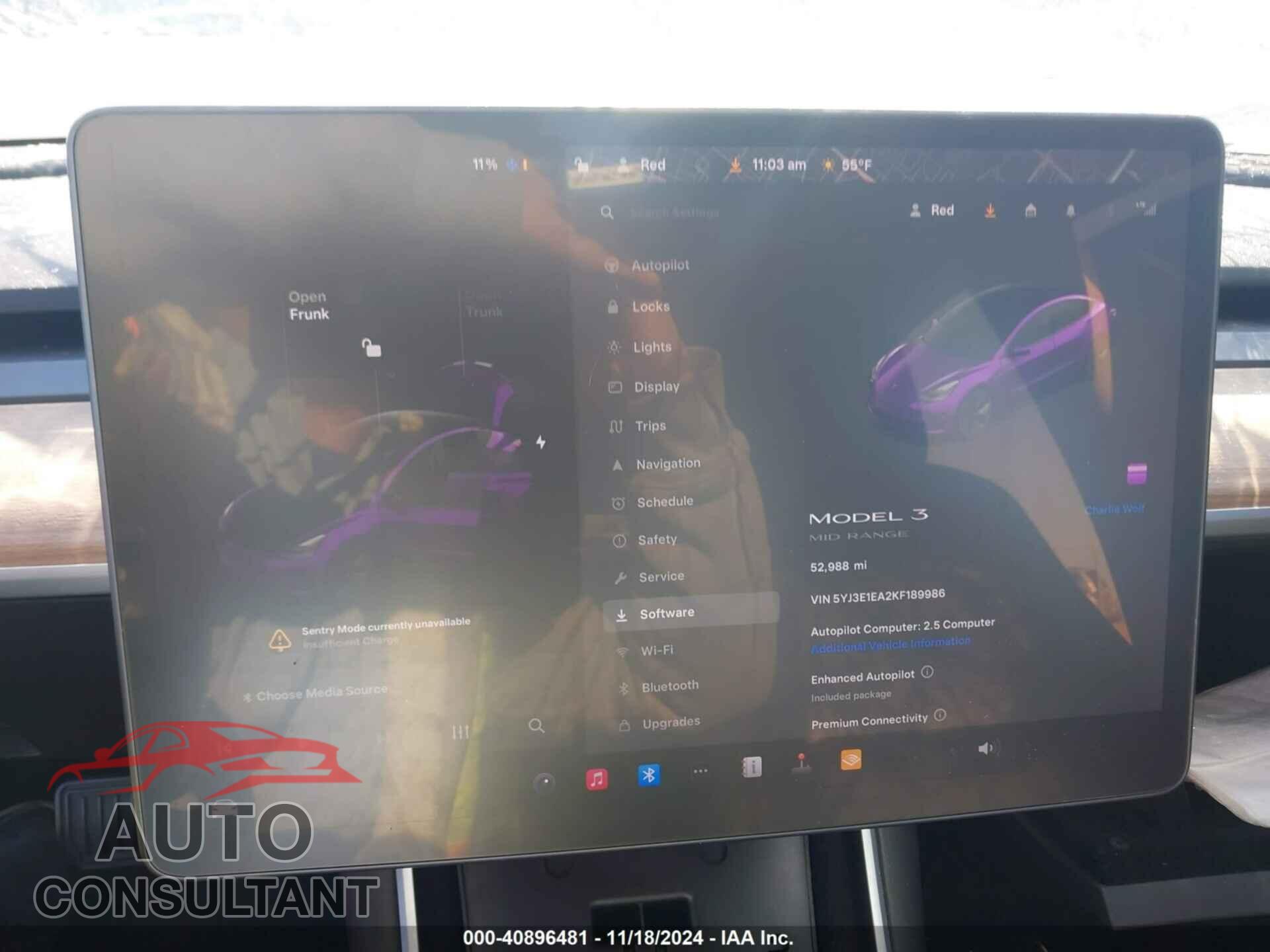 TESLA MODEL 3 2019 - 5YJ3E1EA2KF189986