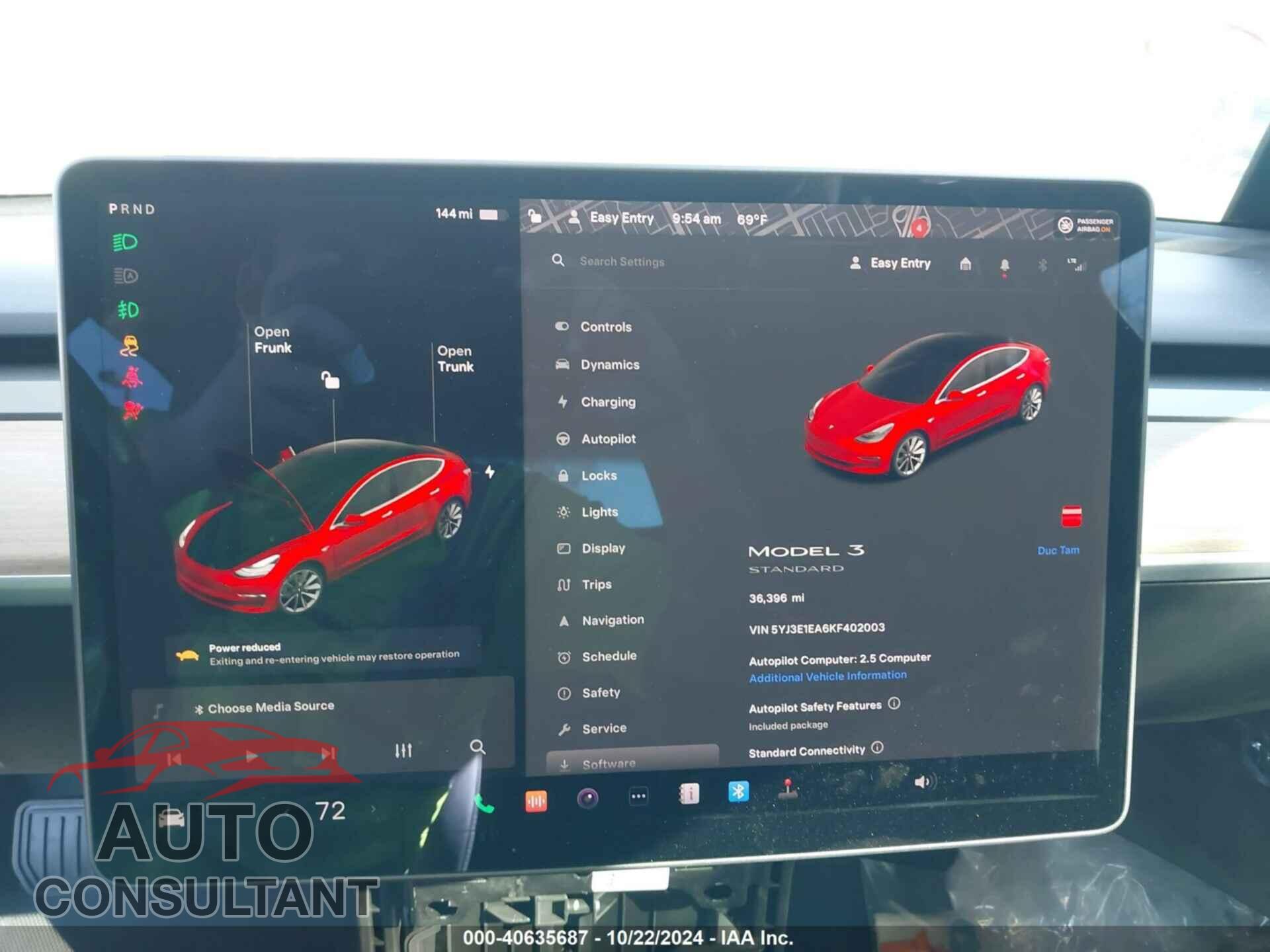 TESLA MODEL 3 2019 - 5YJ3E1EA6KF402003