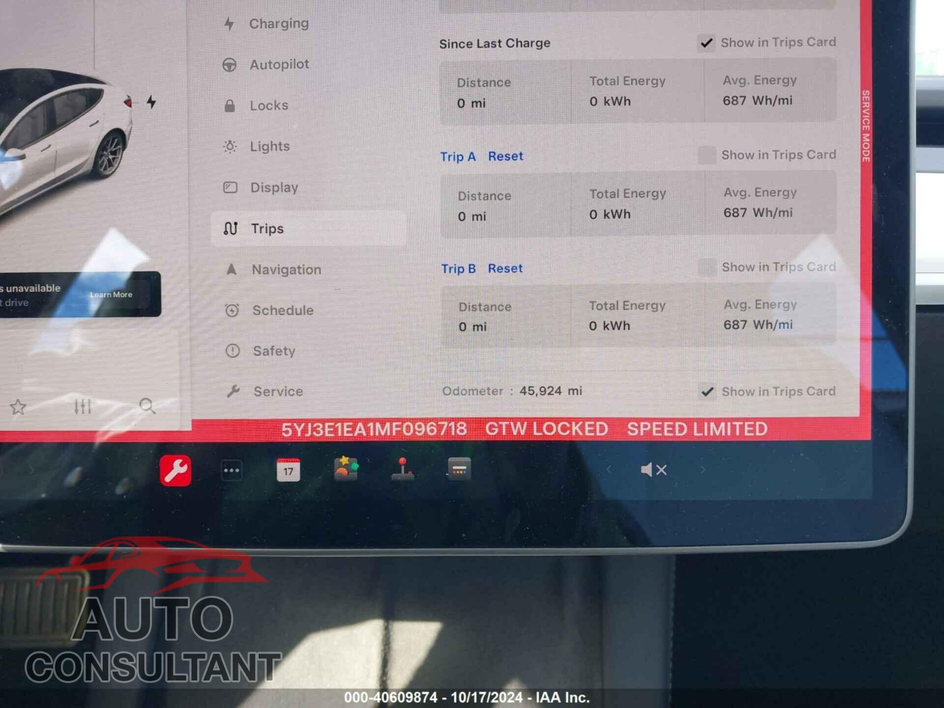TESLA MODEL 3 2021 - 5YJ3E1EA1MF096718