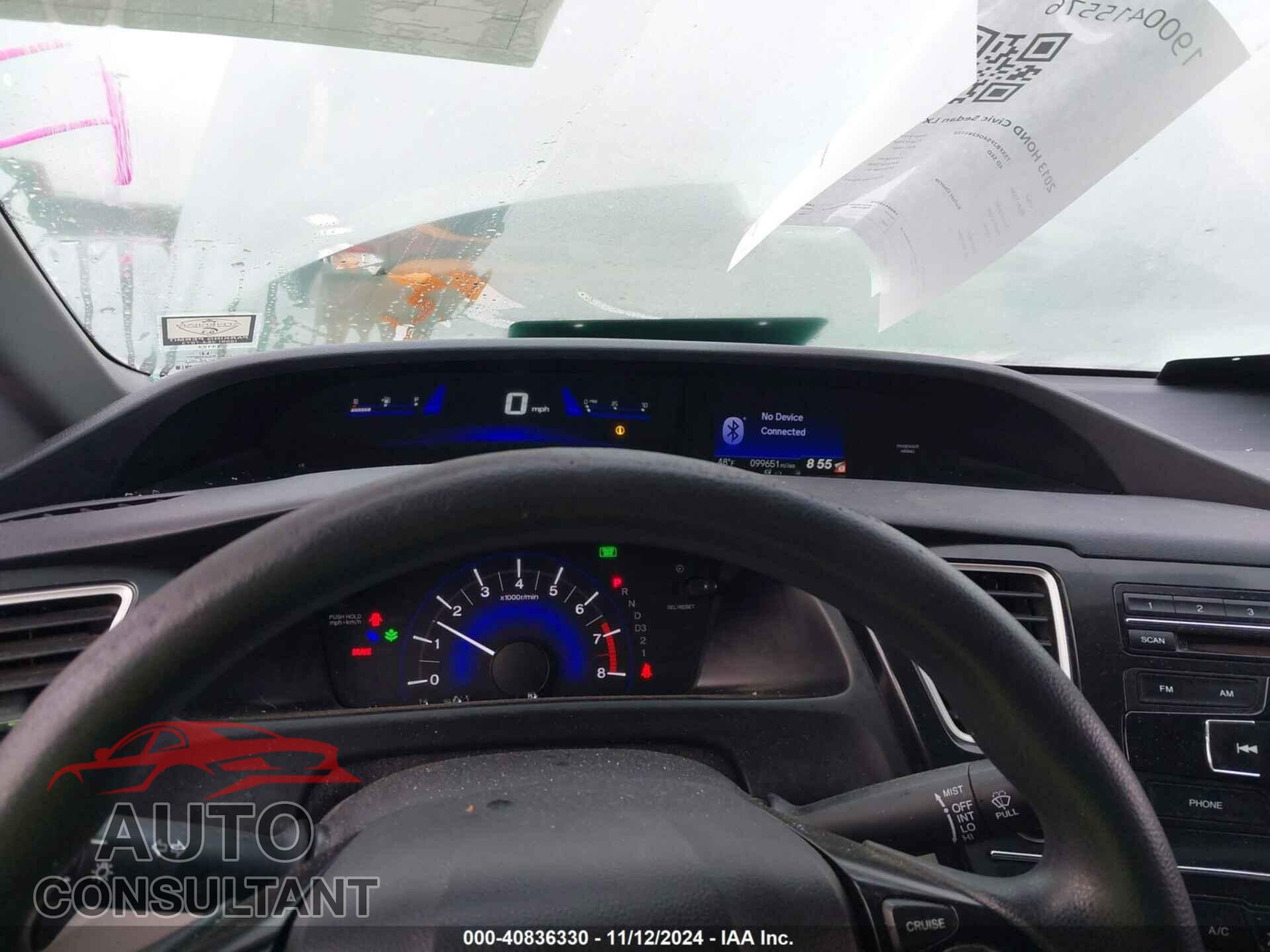 HONDA CIVIC 2013 - 19XFB2F54DE283132