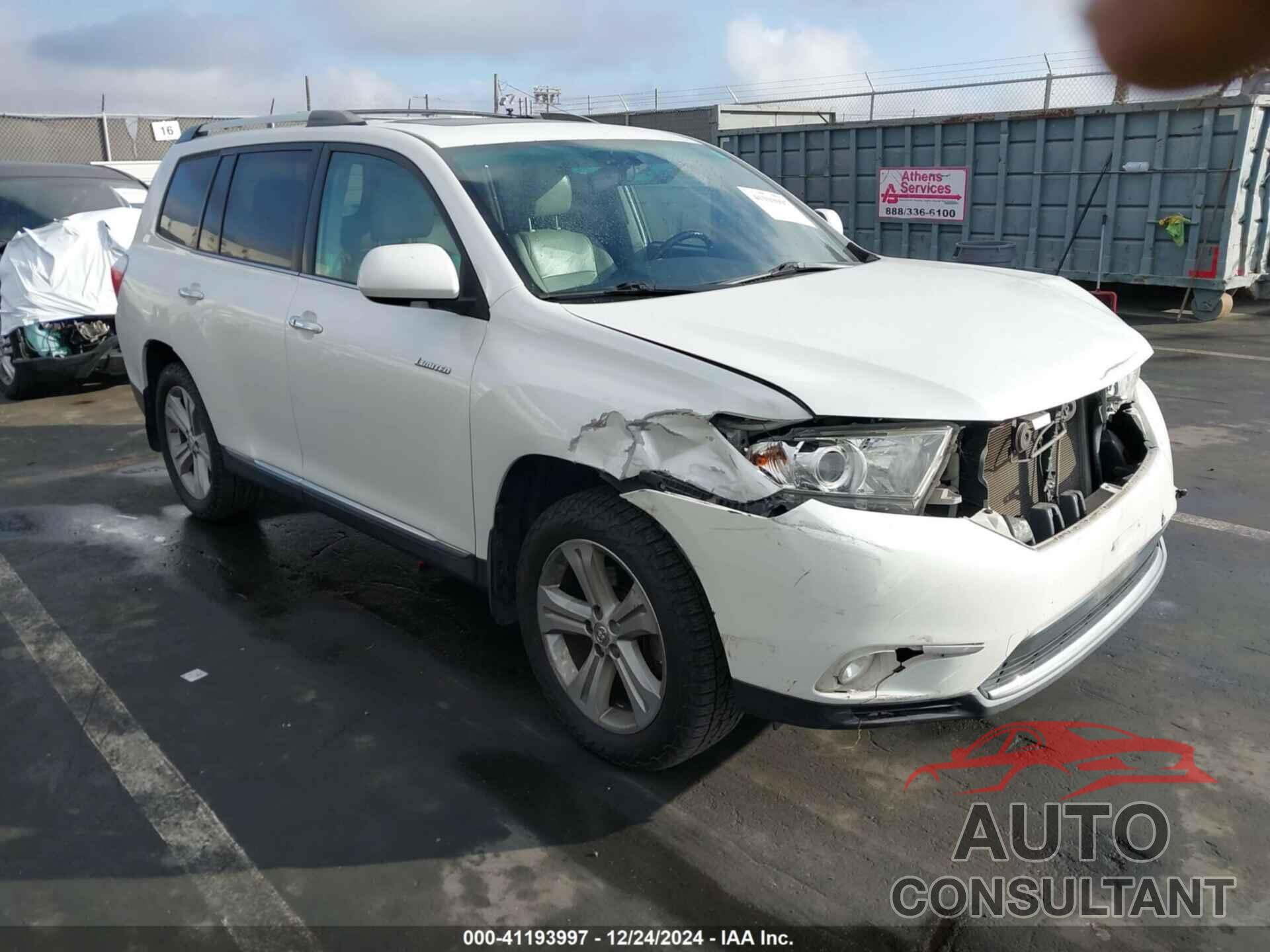 TOYOTA HIGHLANDER 2012 - 5TDDK3EH7CS167677