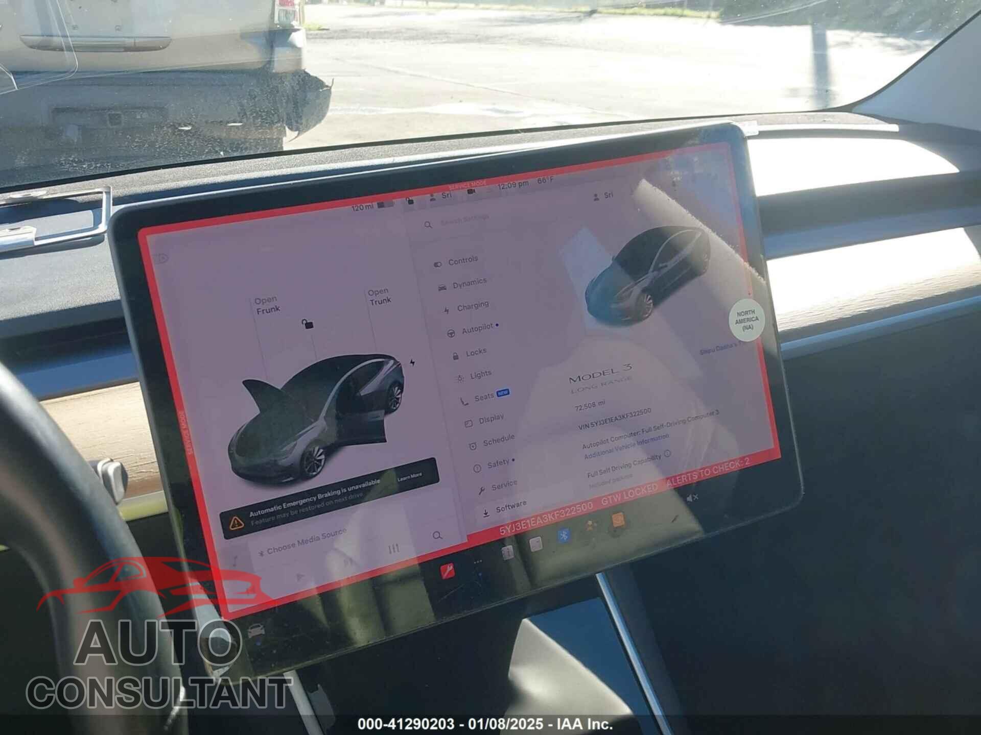 TESLA MODEL 3 2019 - 5YJ3E1EA3KF322500
