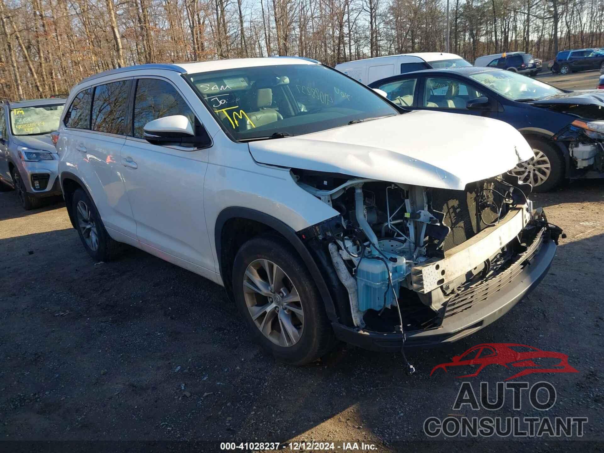 TOYOTA HIGHLANDER 2015 - 5TDJKRFH7FS178493